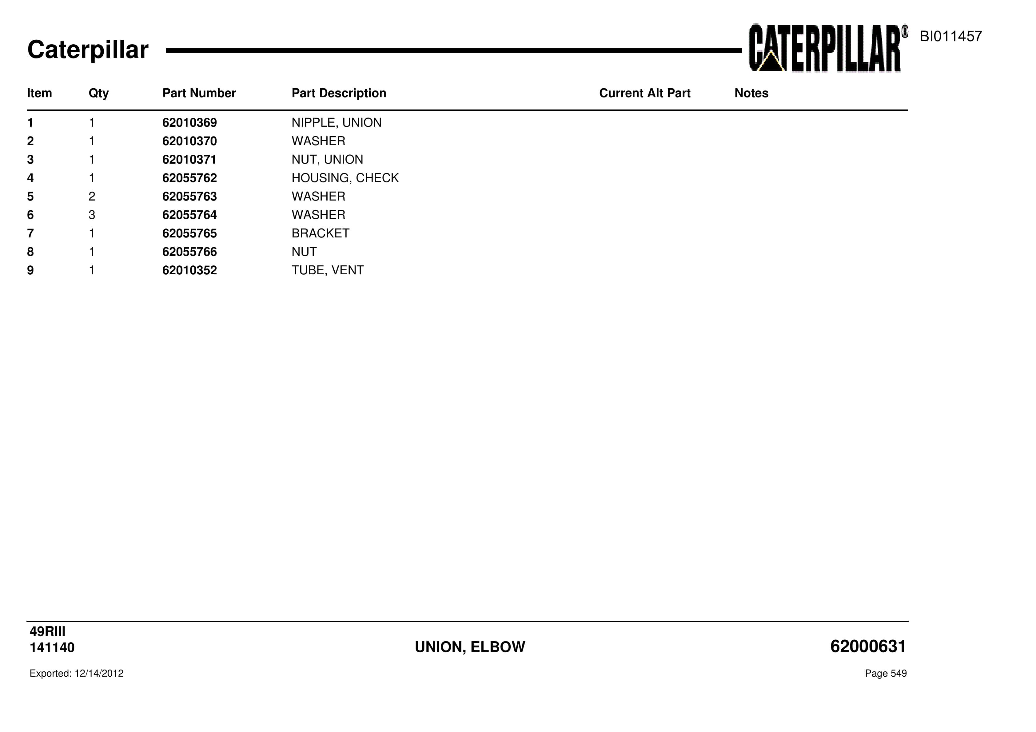 Caterpillar Rotary Drill Parts Manual BI011457-3