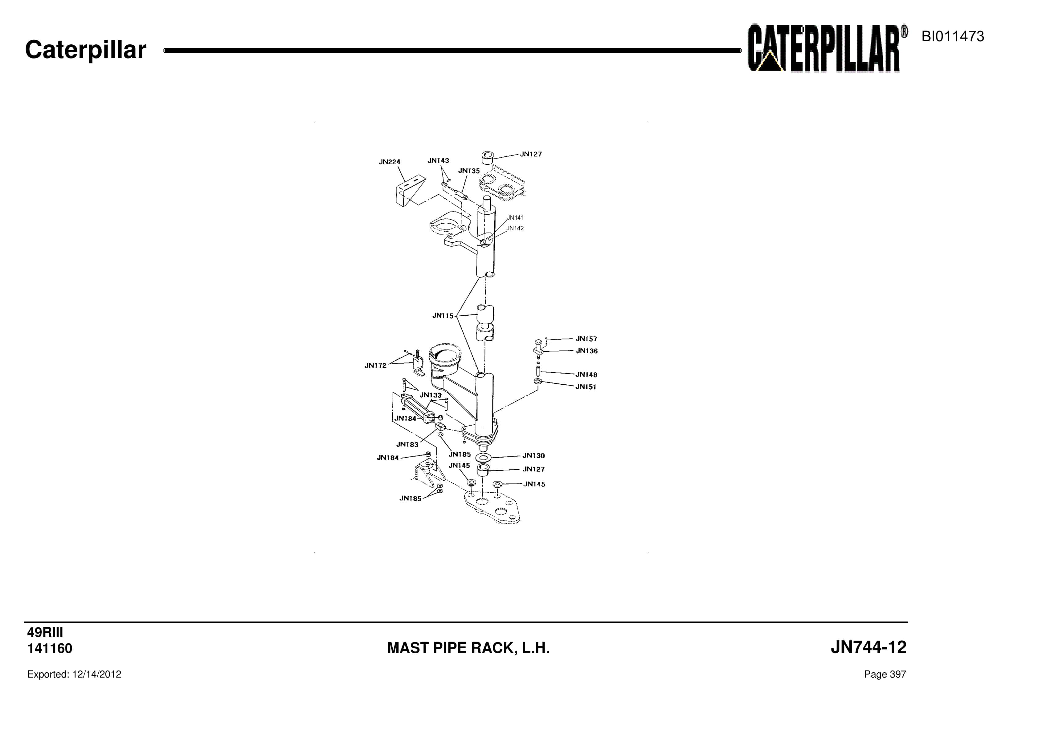Caterpillar Rotary Drill Parts Manual BI011473-2