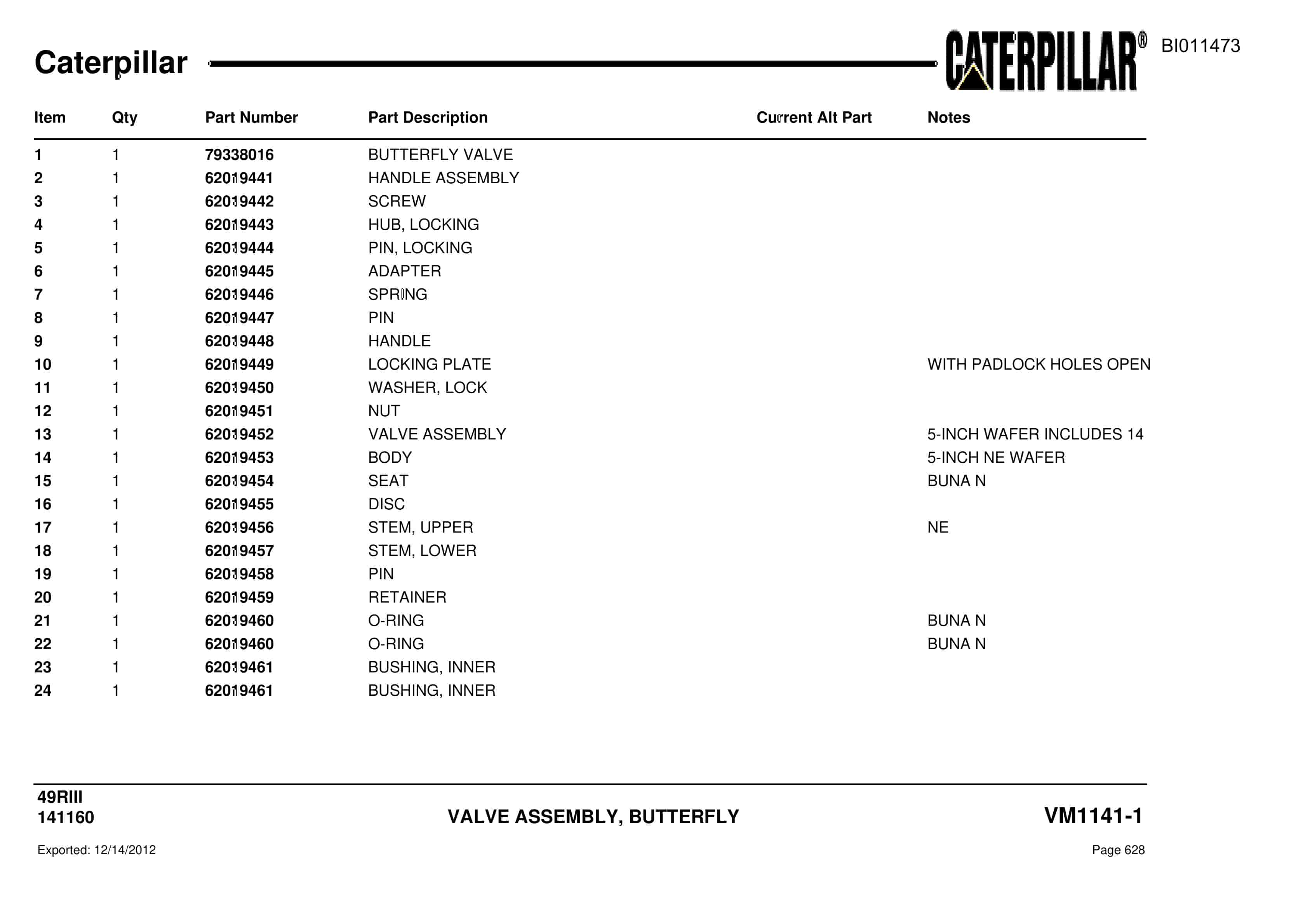 Caterpillar Rotary Drill Parts Manual BI011473-3