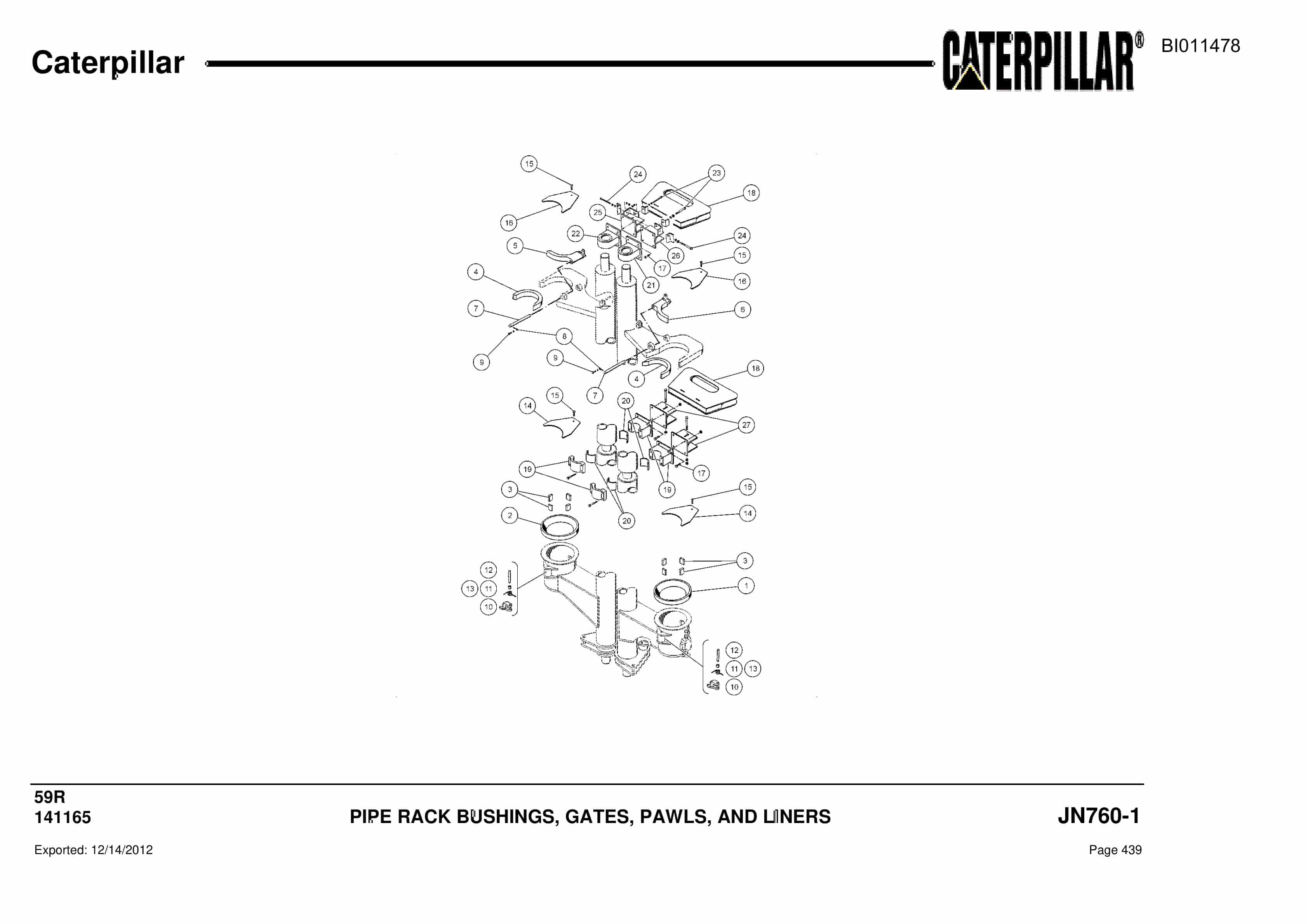 Caterpillar Rotary Drill Parts Manual BI011478-2