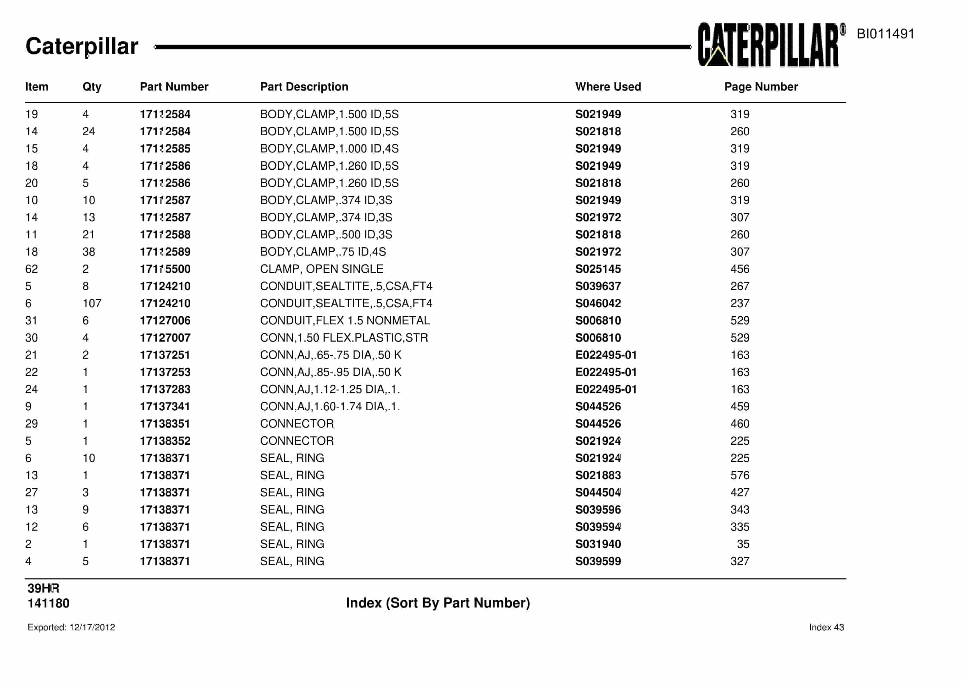 Caterpillar Rotary Drill Parts Manual BI011491-4