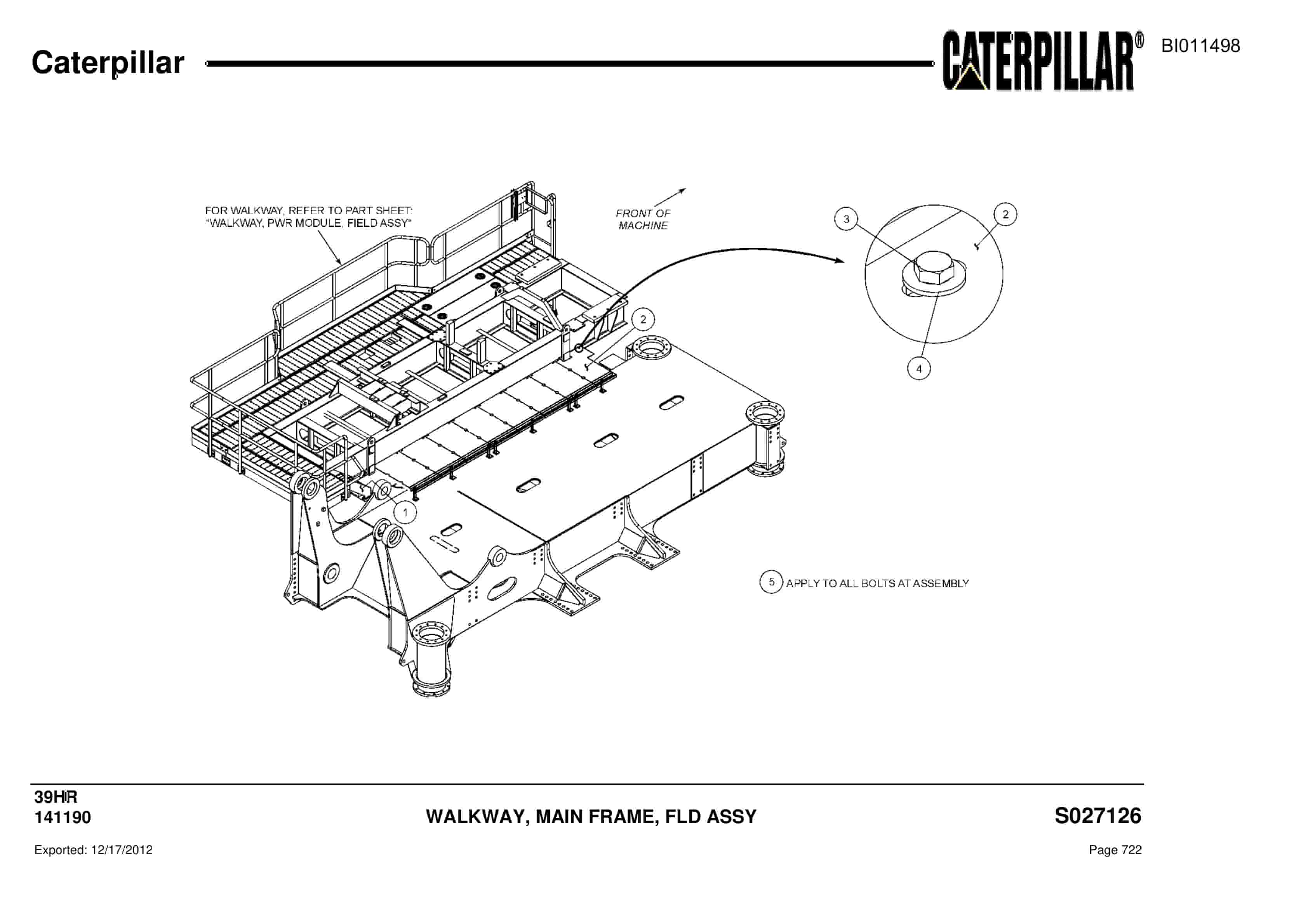 Caterpillar Rotary Drill Parts Manual BI011498-3