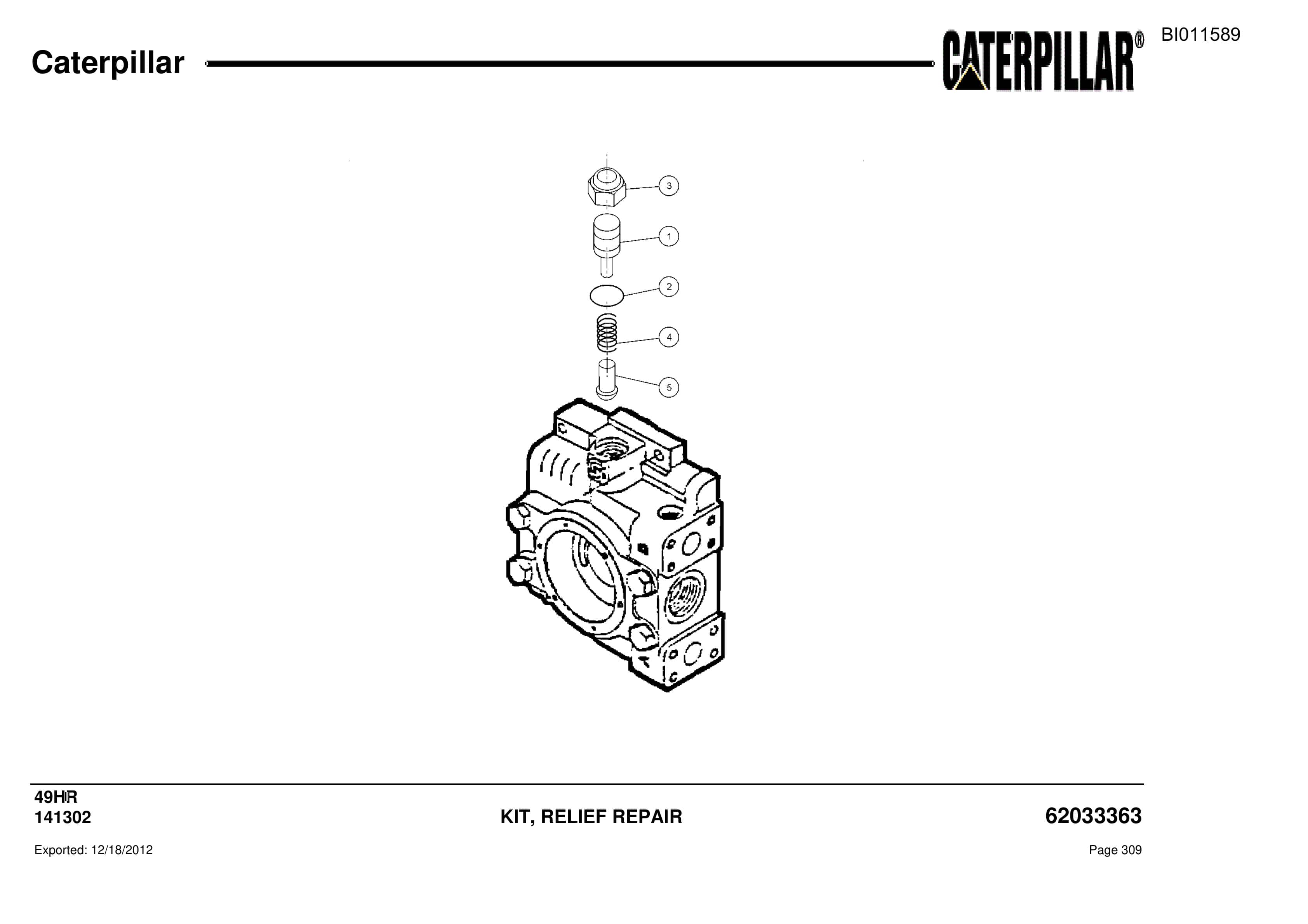 Caterpillar Rotary Drill Parts Manual BI011589-2