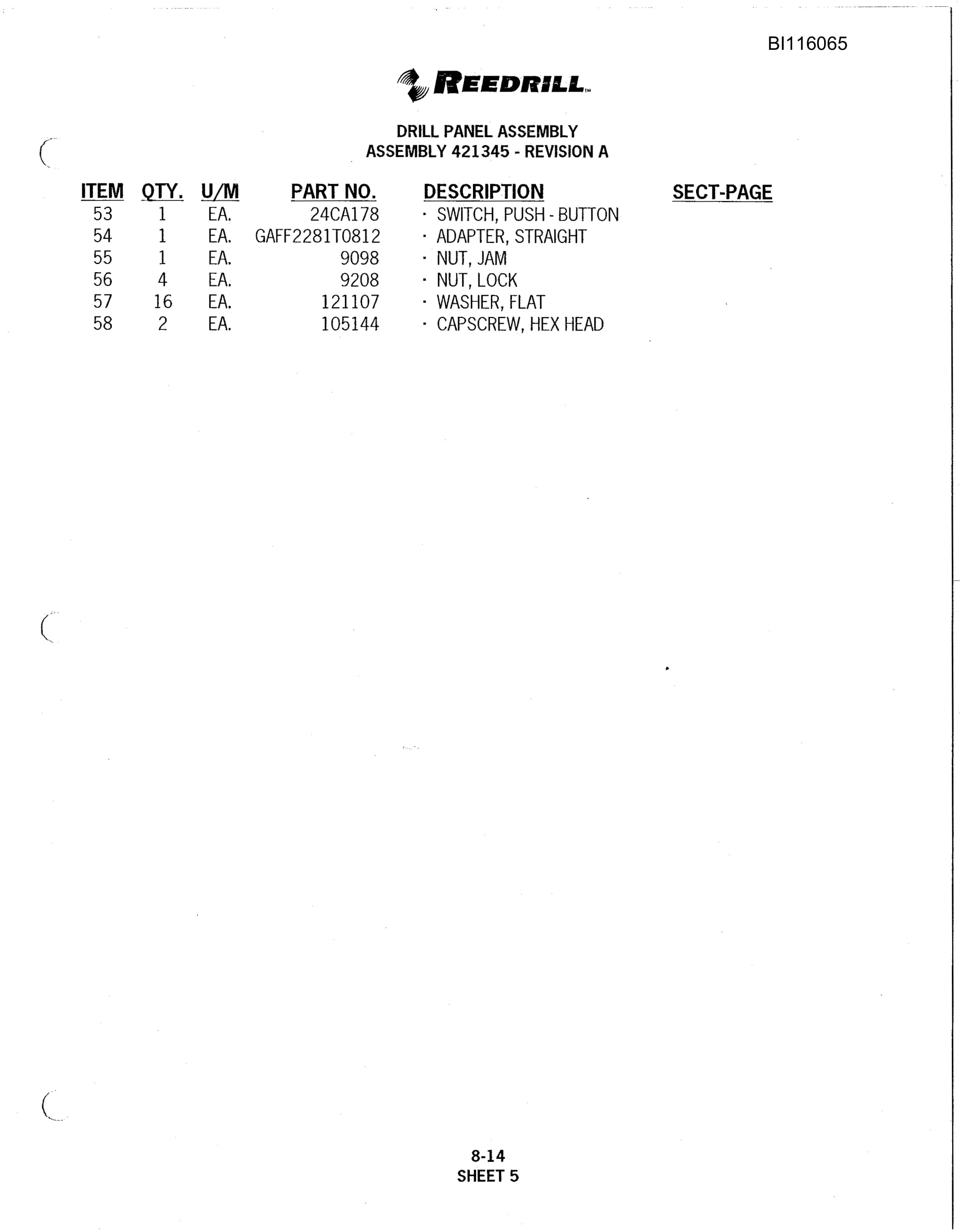 Caterpillar SCH5000CL Hydra-Trac Self Contained Hydraulic Track Drill Parts Manual BI116065-3