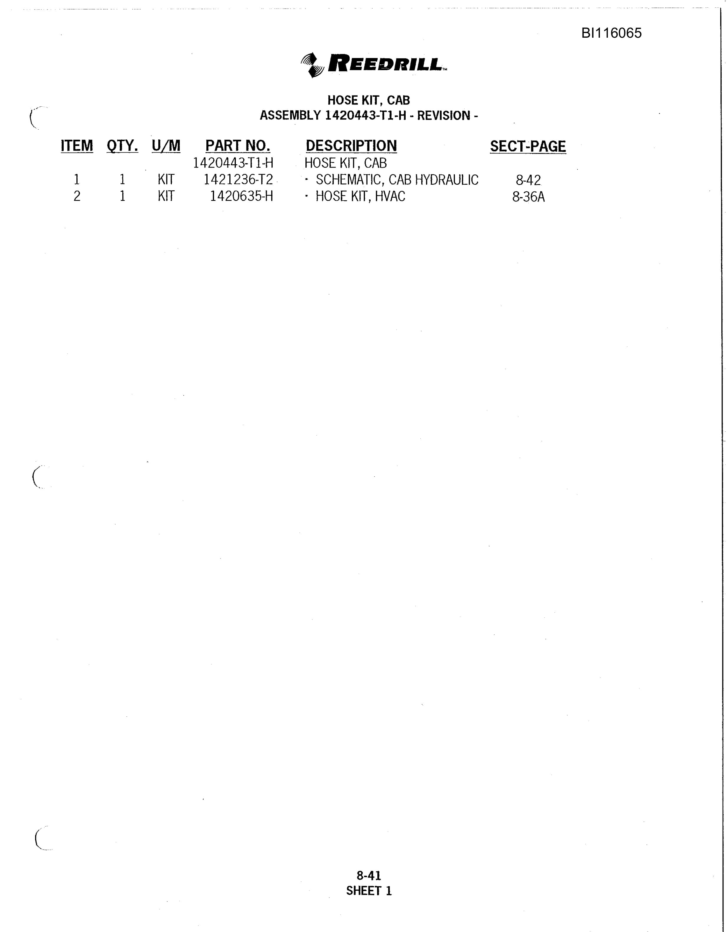 Caterpillar SCH5000CL Hydra-Trac Self Contained Hydraulic Track Drill Parts Manual BI116065-5