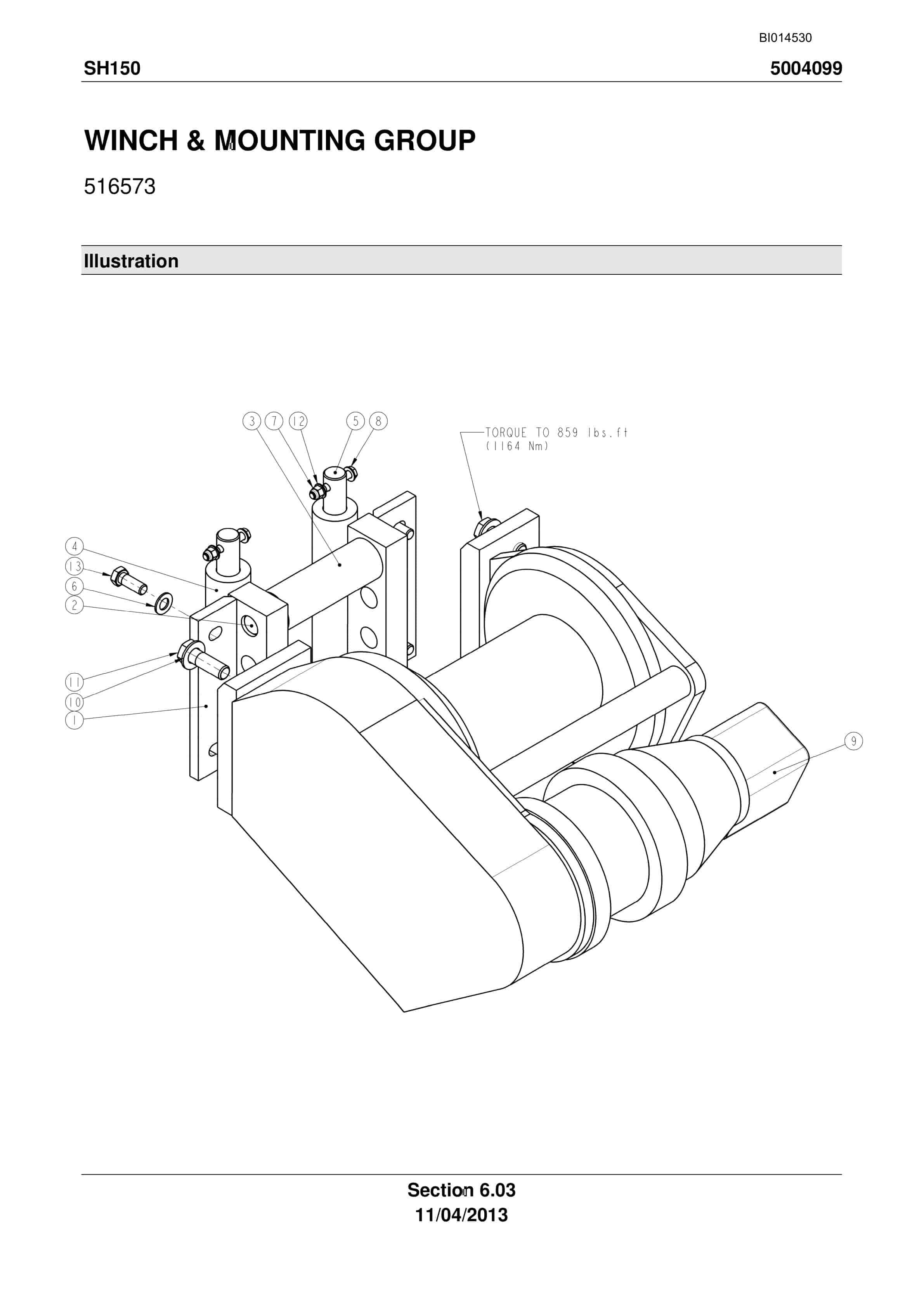 Caterpillar SH150 Shield Trailer Parts Manual BI014530-3
