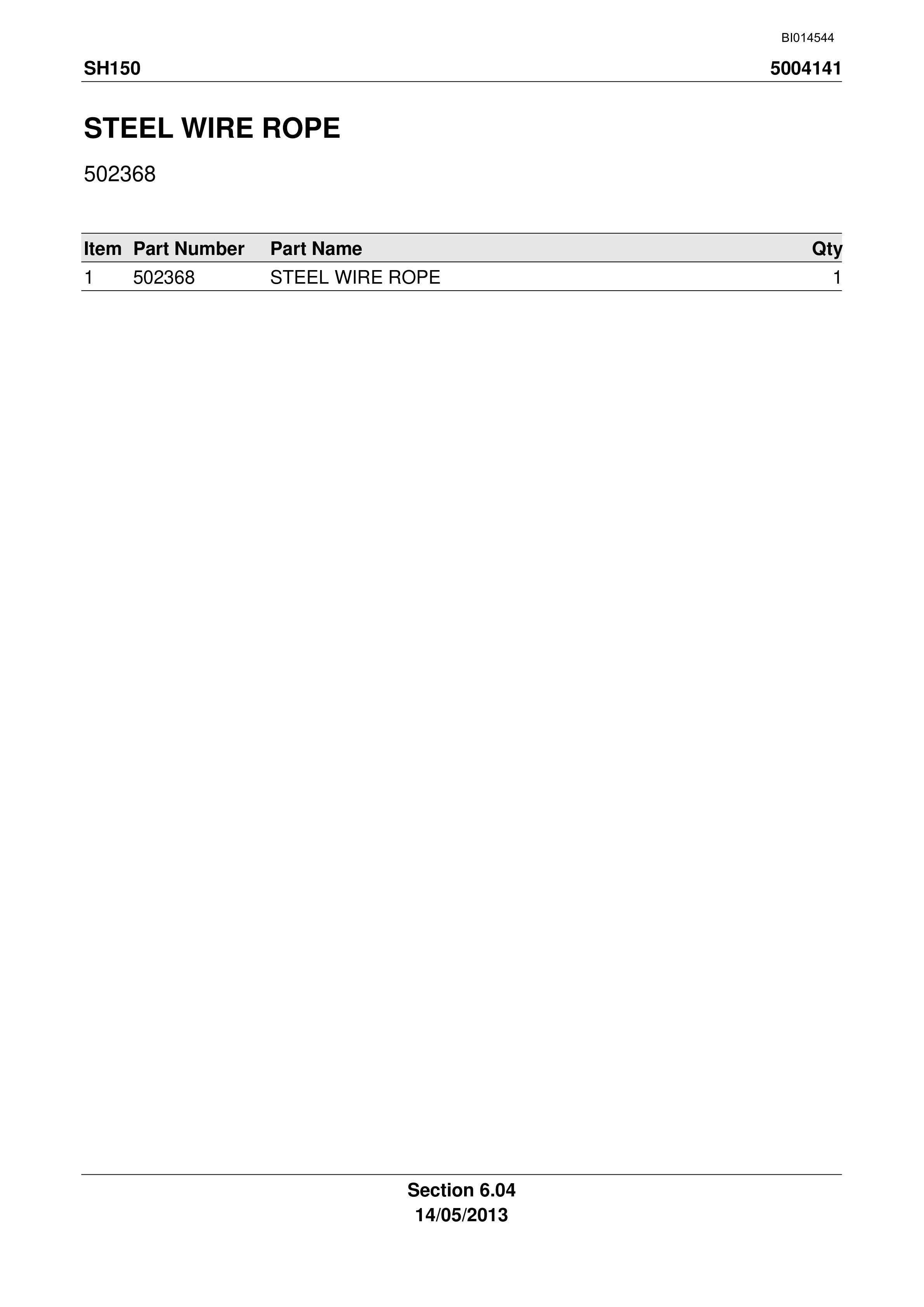 Caterpillar SH150 Shield Trailer Parts Manual BI014544-4