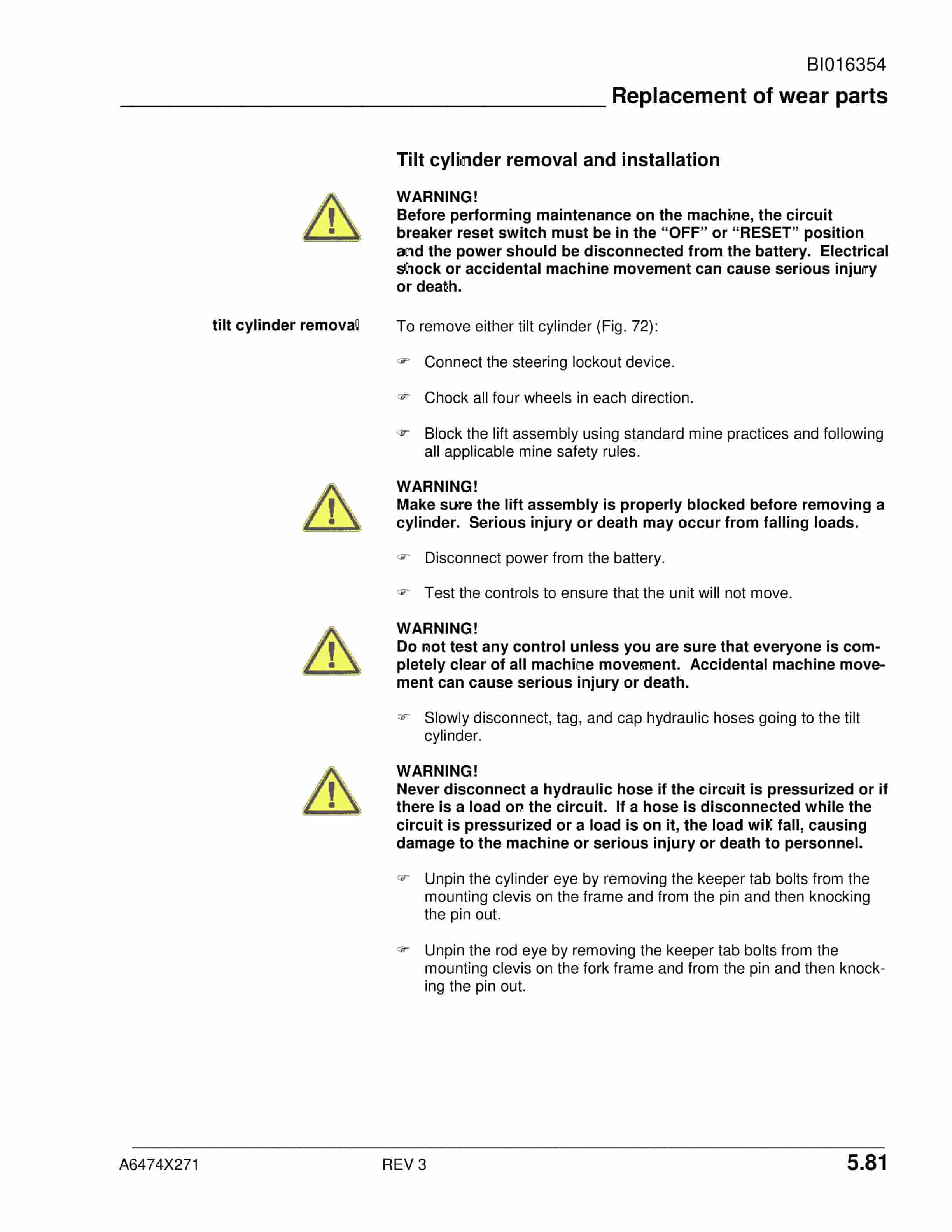 Caterpillar SH620 Roof Support Carrier Operation And Maintenance Manual BI016354-4