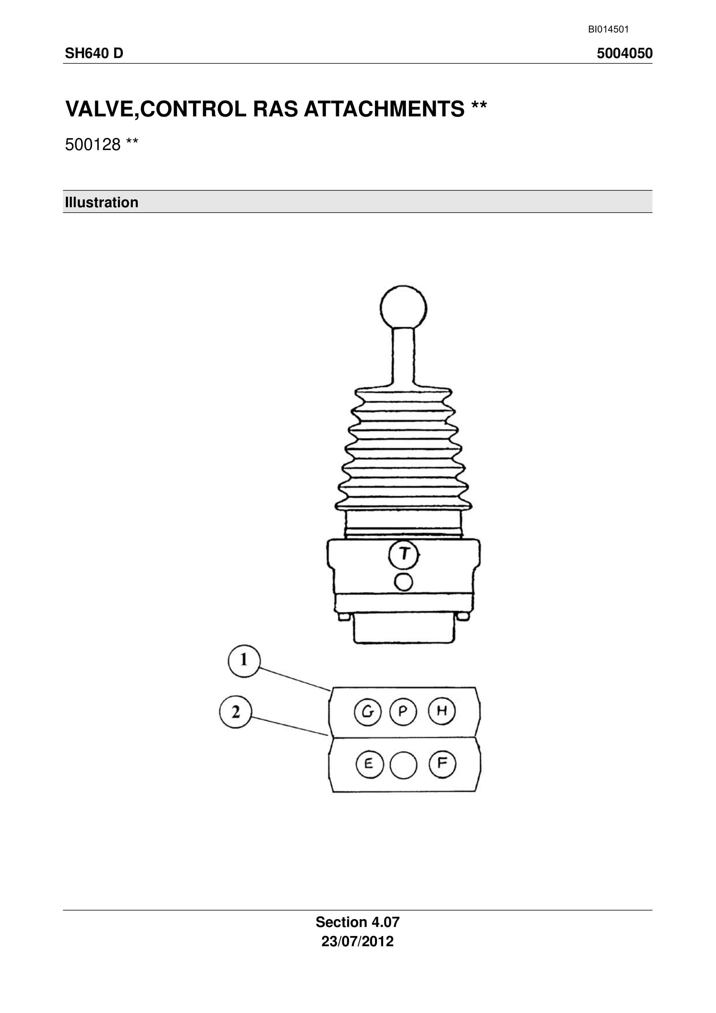 Caterpillar SH640 D Roof Support Carrier Parts Manual BI014501-2