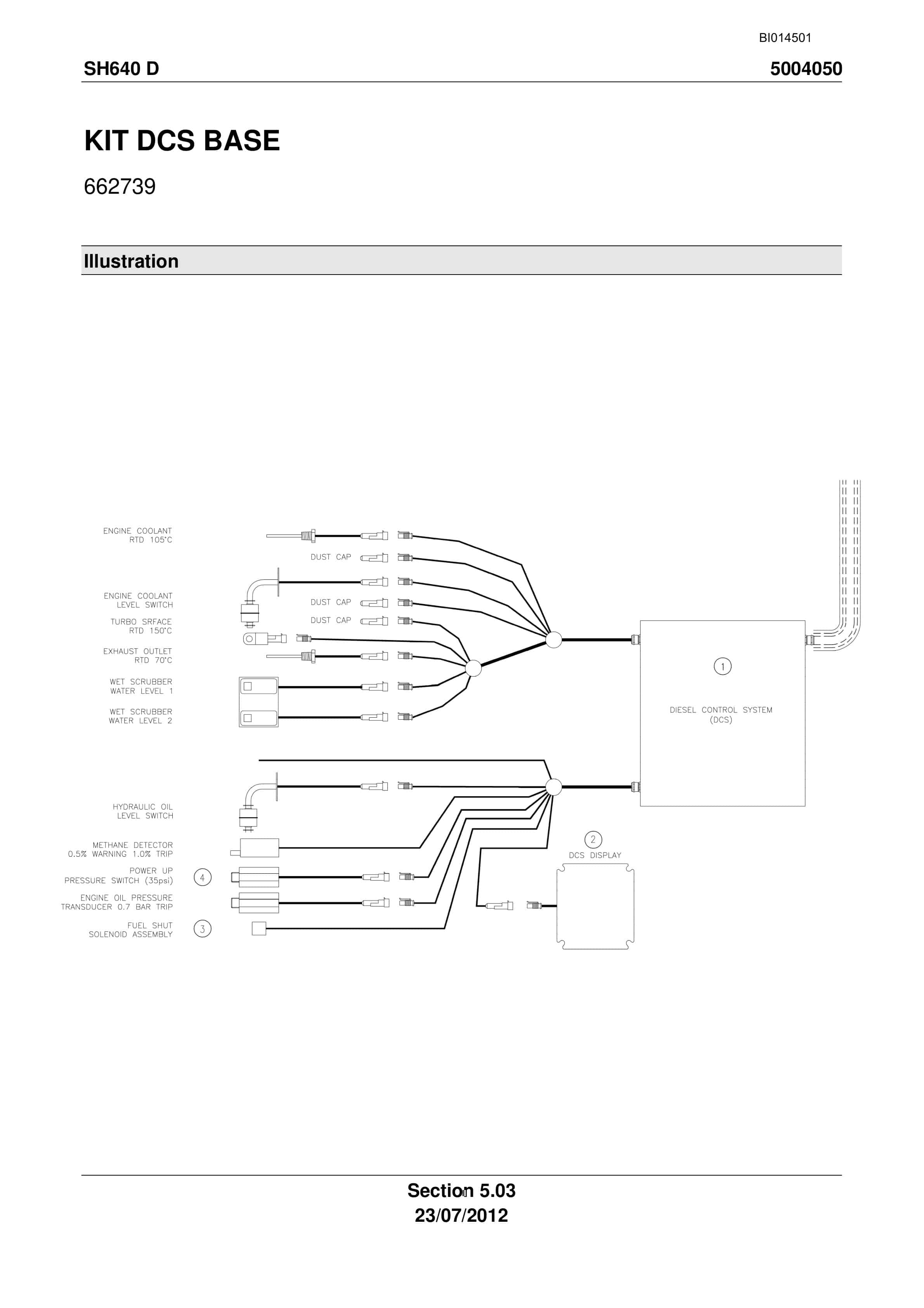 Caterpillar SH640 D Roof Support Carrier Parts Manual BI014501-3