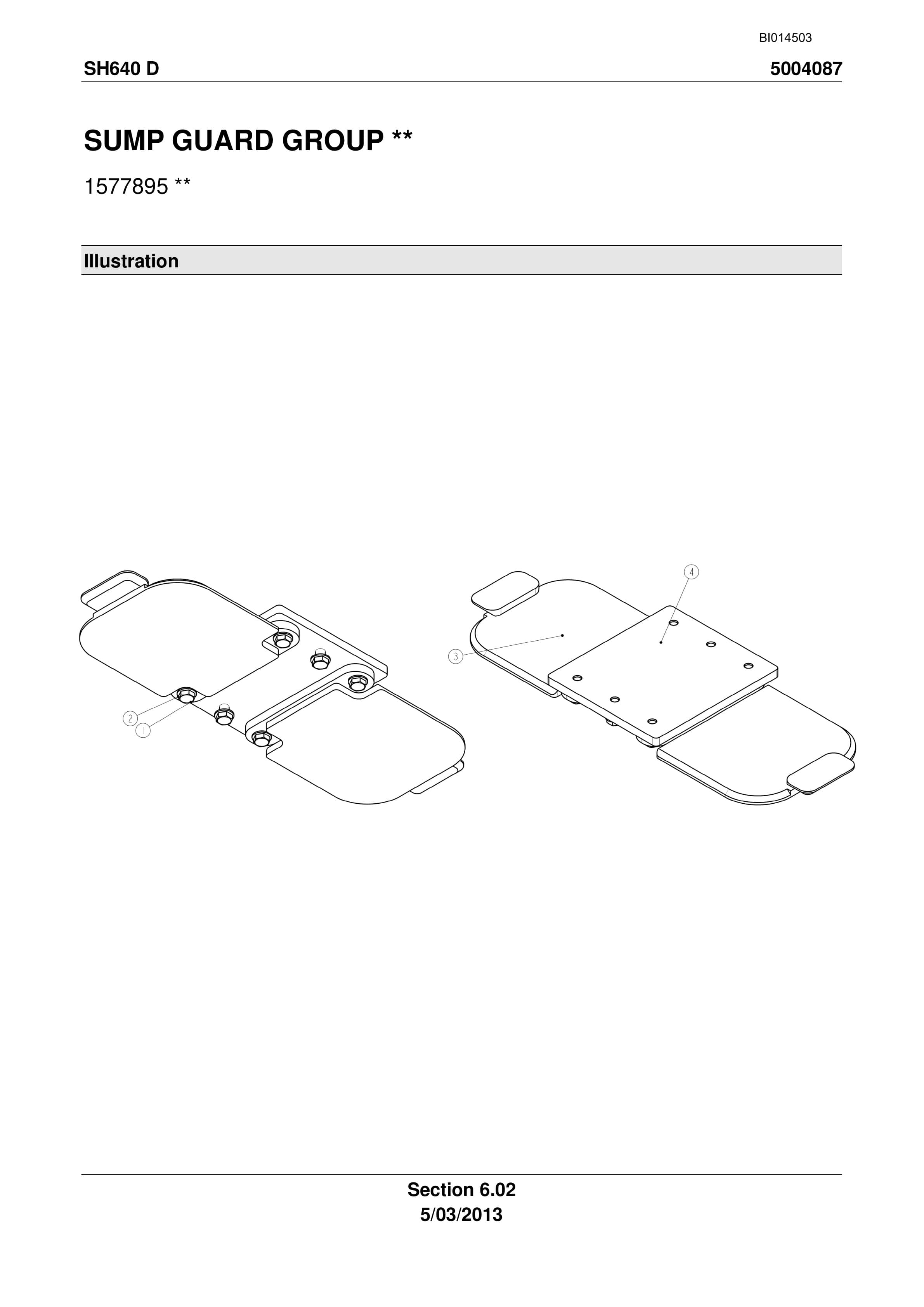 Caterpillar SH640 D Roof Support Carrier Parts Manual BI014503-4