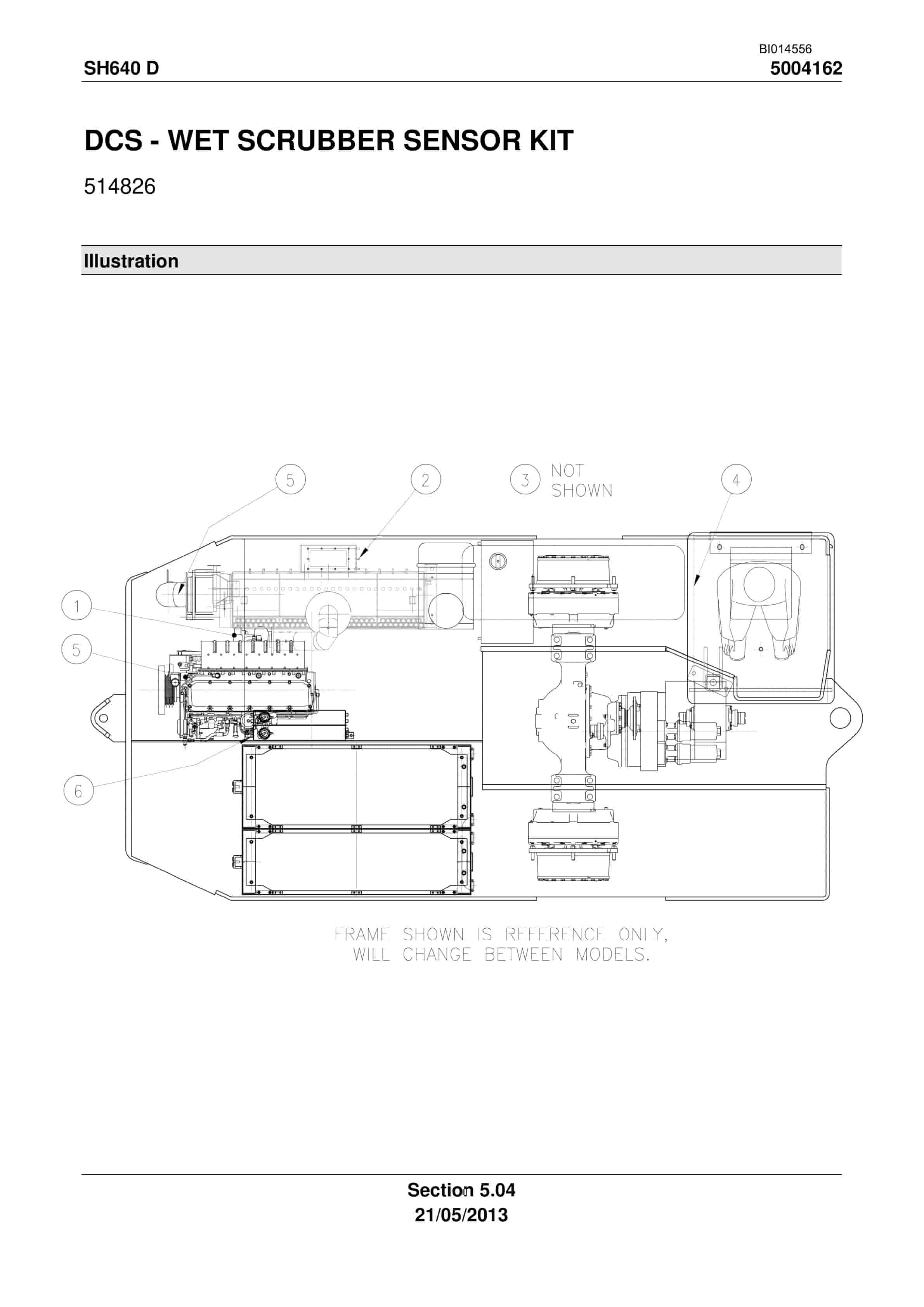Caterpillar SH640 D Roof Support Carrier Parts Manual BI014556-3