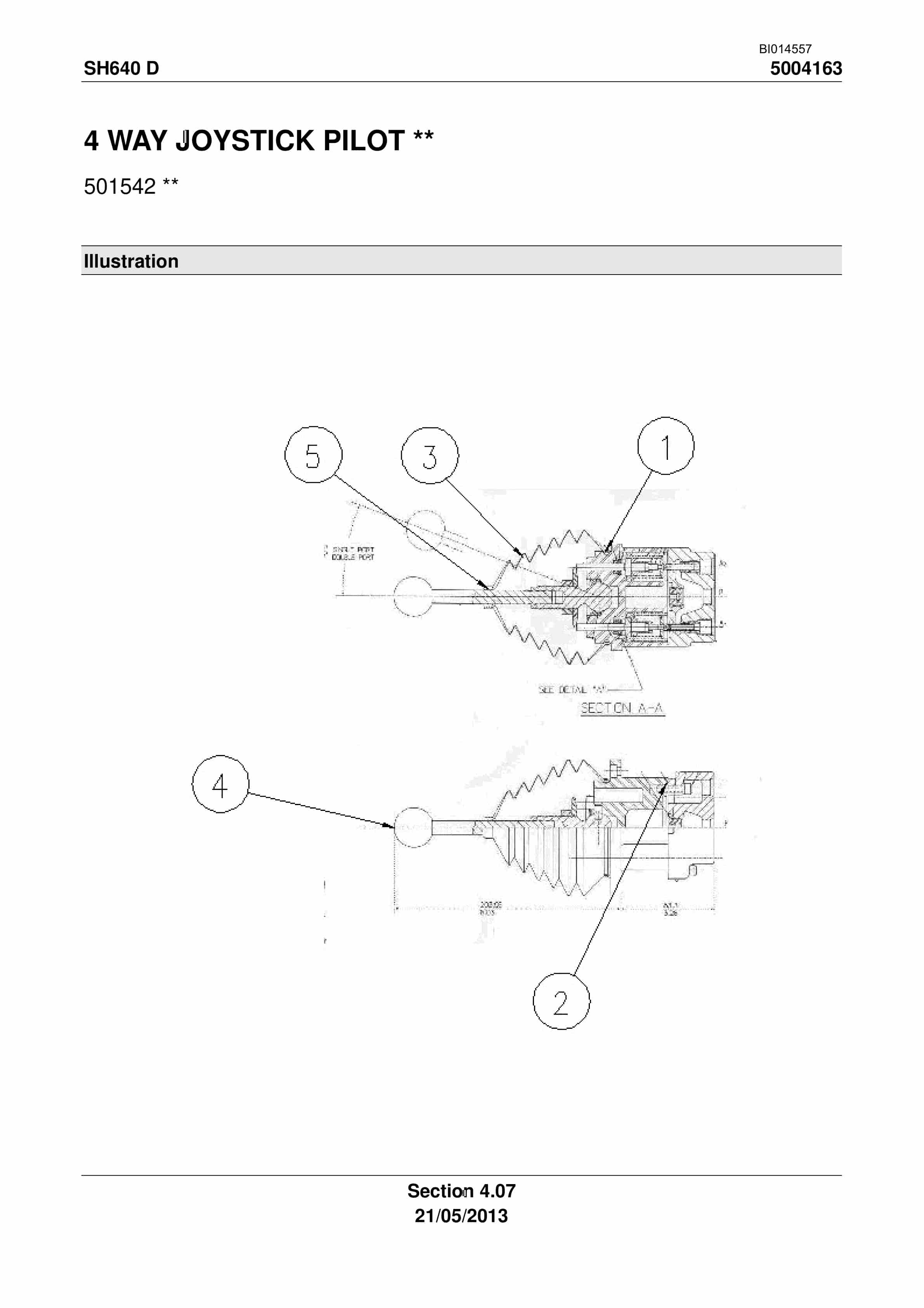 Caterpillar SH640 D Roof Support Carrier Parts Manual BI014557-2
