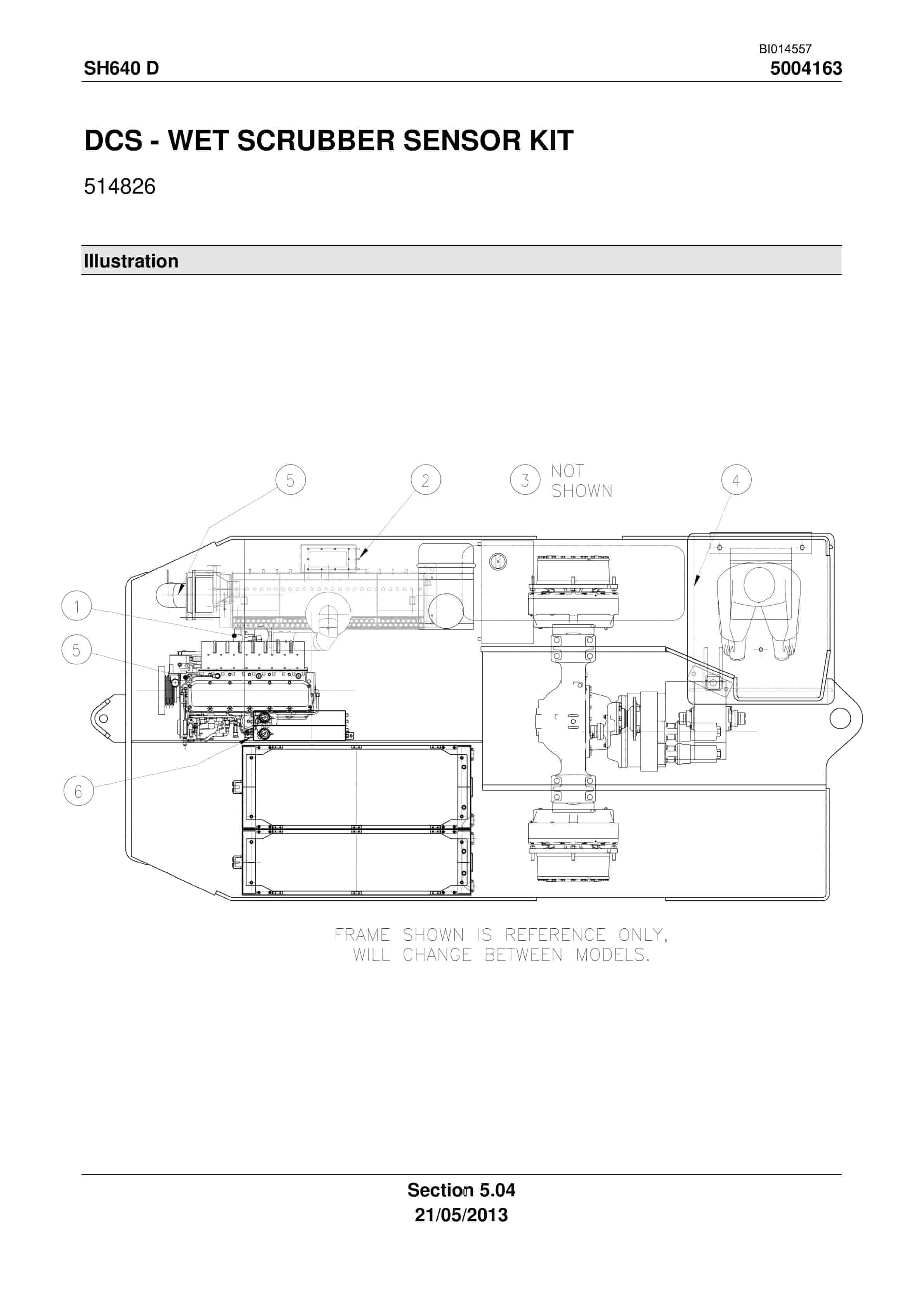 Caterpillar SH640 D Roof Support Carrier Parts Manual BI014557-3