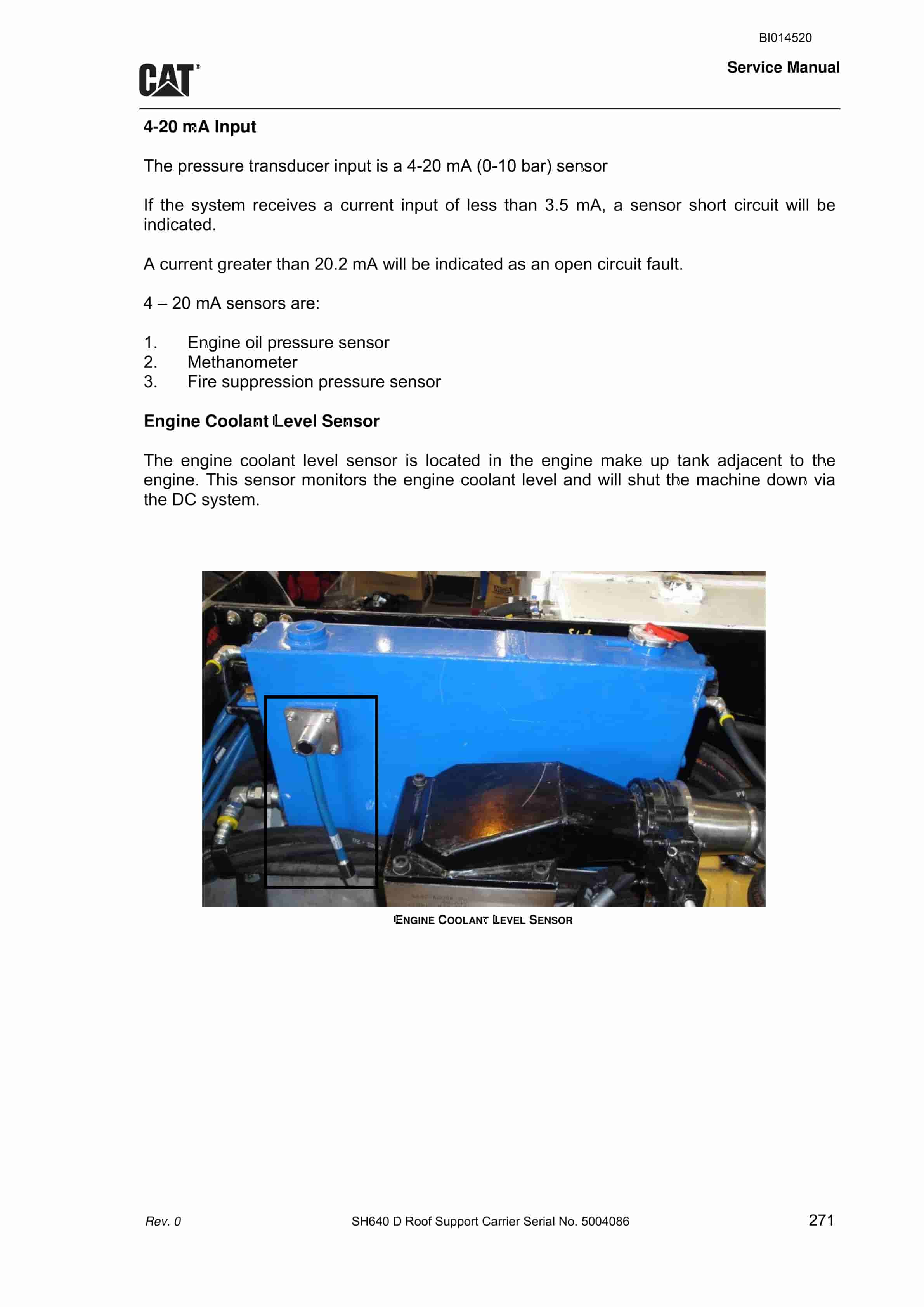 Caterpillar SH640 D Roof Support Carrier Service Manual BI014520 5 Caterpillar SH640 D Roof Support Carrier Service Manual BI014520 - Image 5