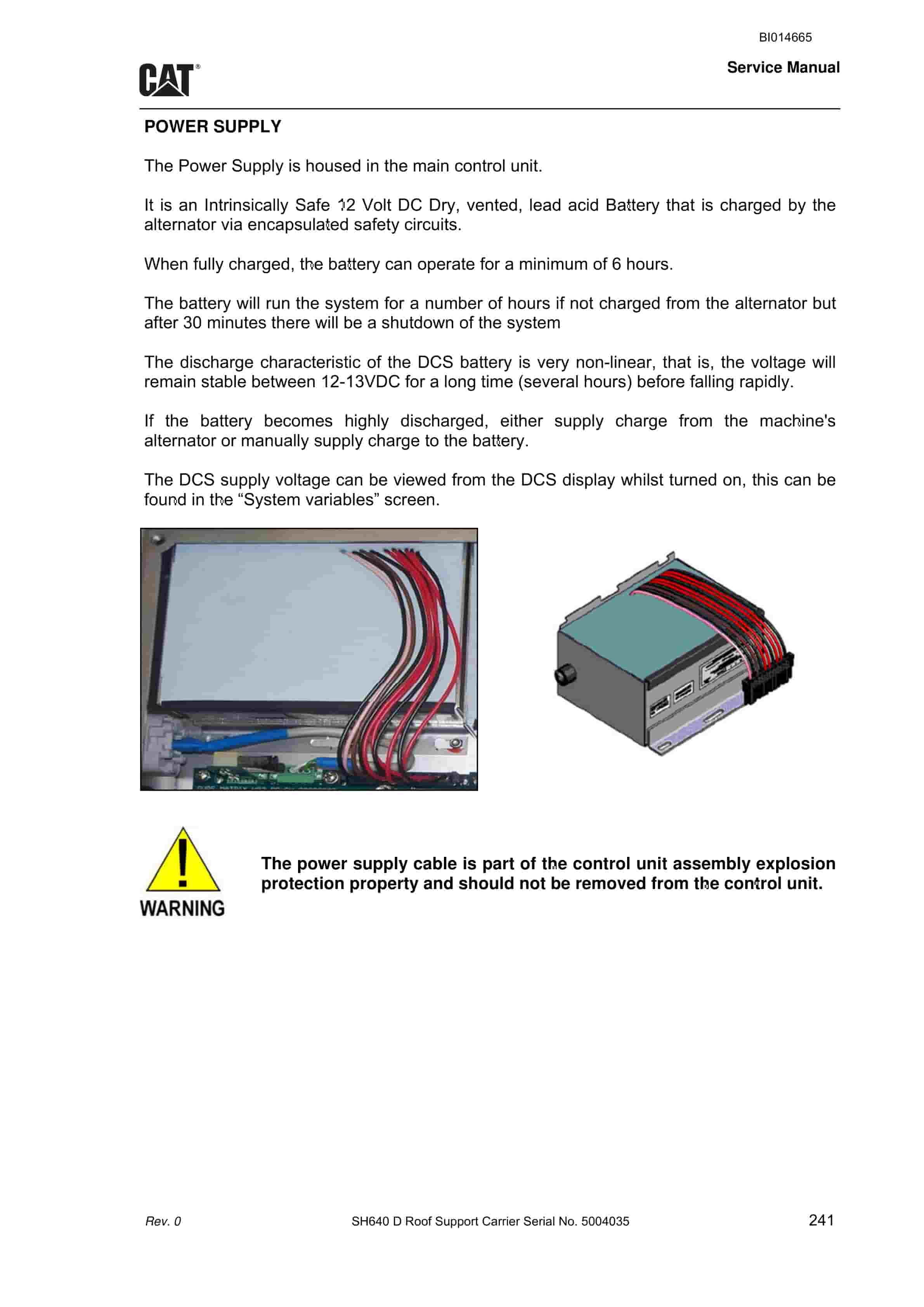 Caterpillar SH640 D Roof Support Carrier Service Manual BI014665 5 Caterpillar SH640 D Roof Support Carrier Service Manual BI014665 - Image 5