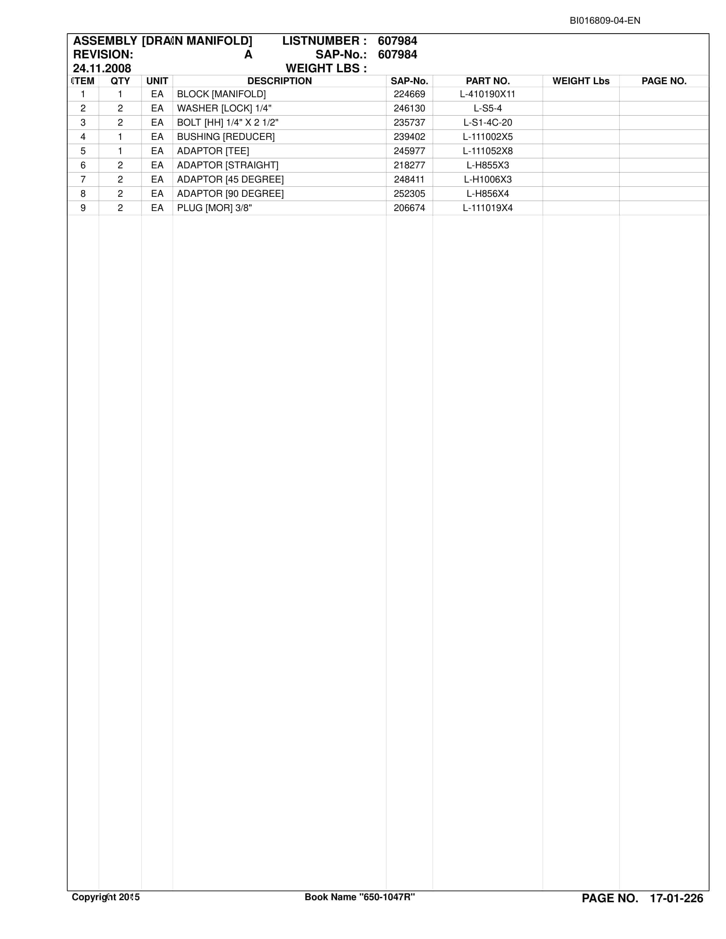 Caterpillar SH650 Roof Support Carrier Parts And Service Manual BI016809-04-EN-3