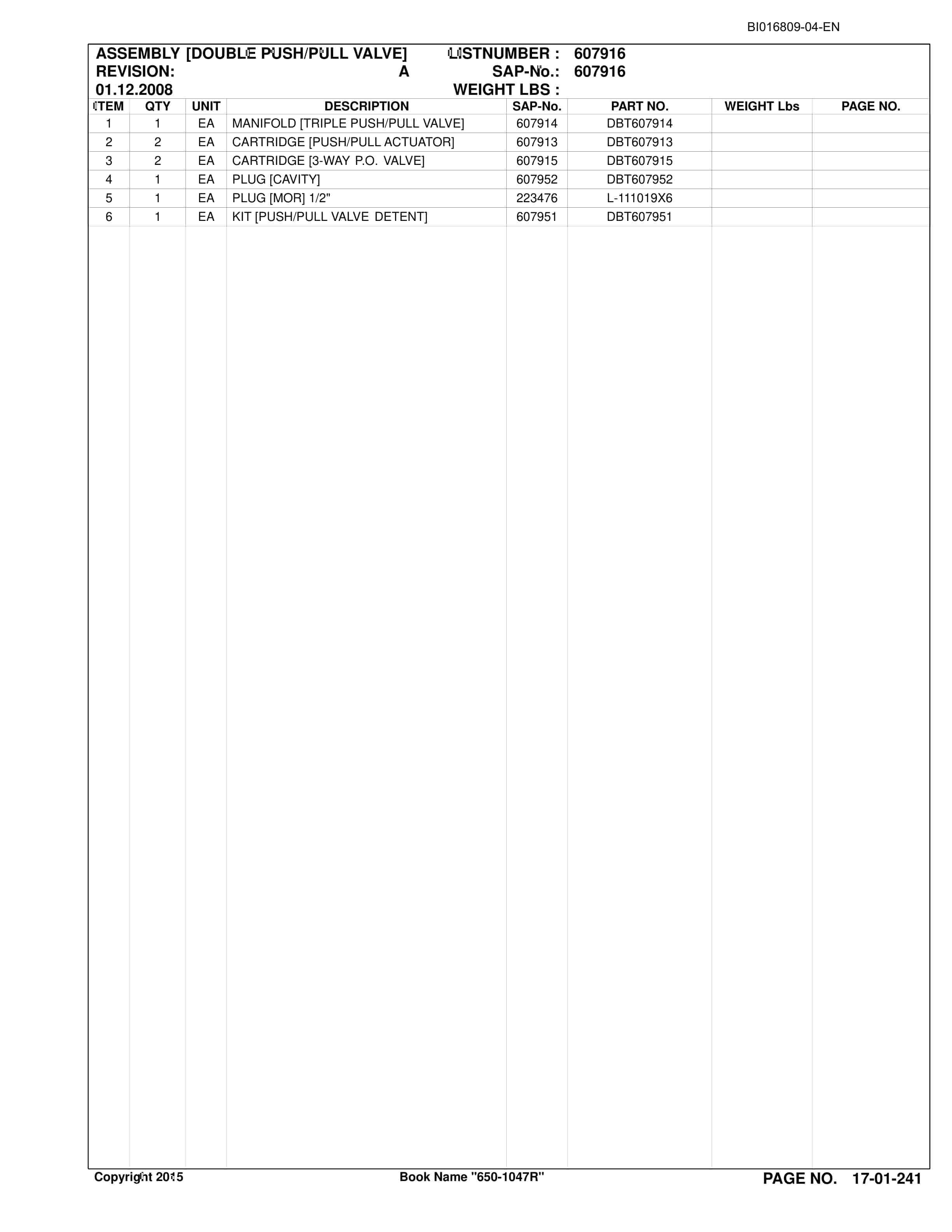 Caterpillar SH650 Roof Support Carrier Parts And Service Manual BI016809-04-EN-4