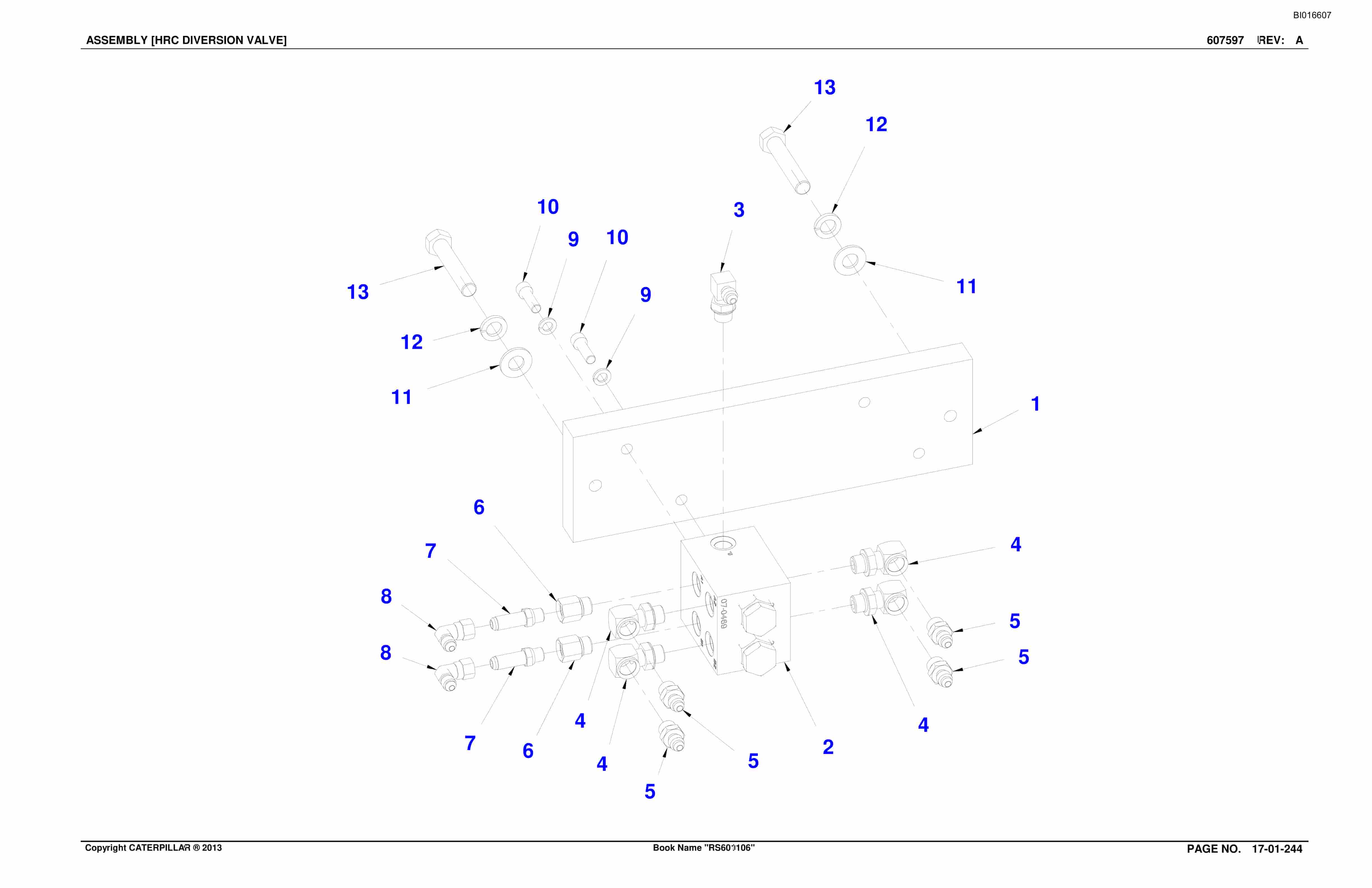 Caterpillar SH650 Roof Support Carrier Parts Manual BI016607-4
