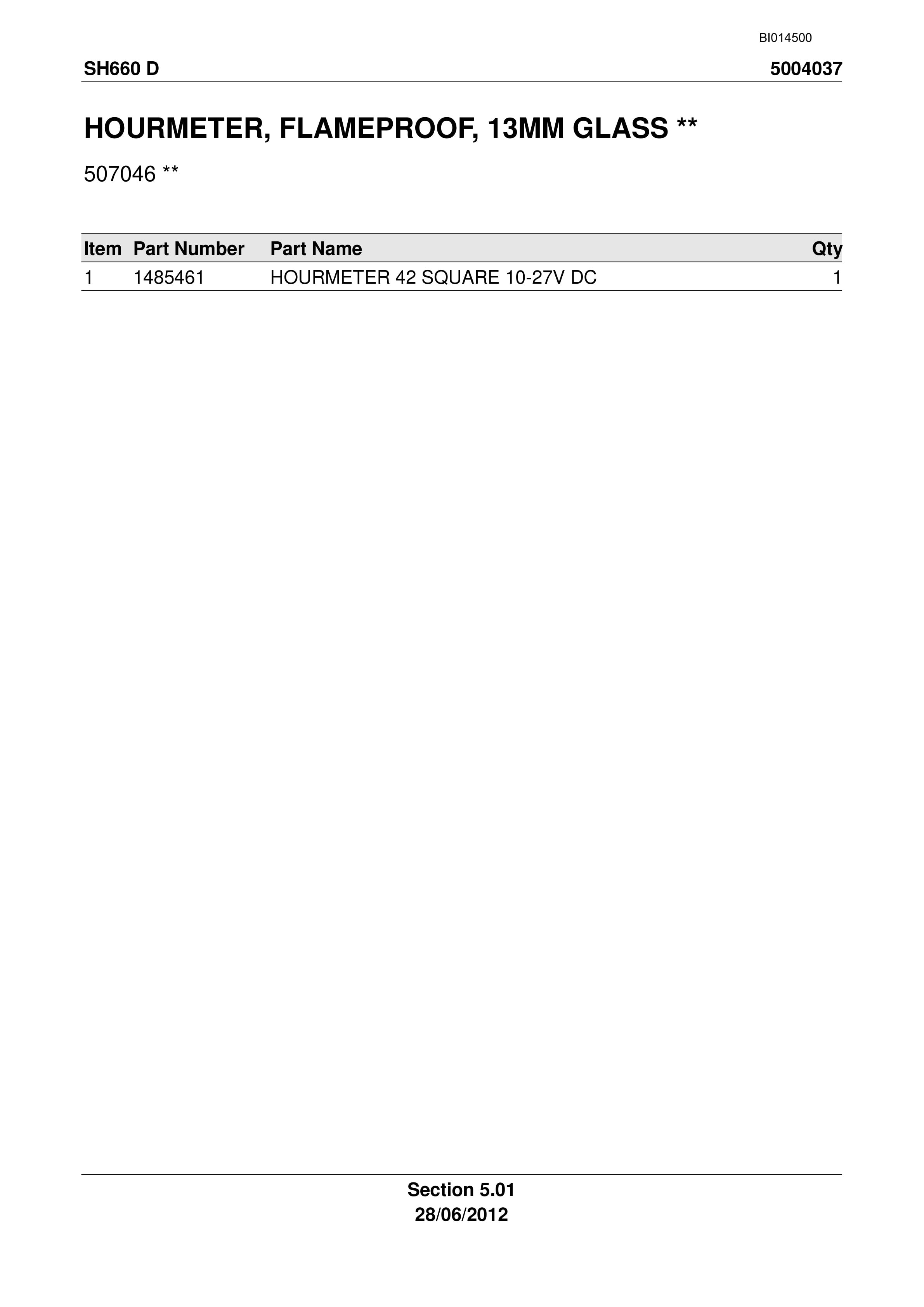 Caterpillar SH660 D Roof Support Carrier Parts Manual BI014500-3