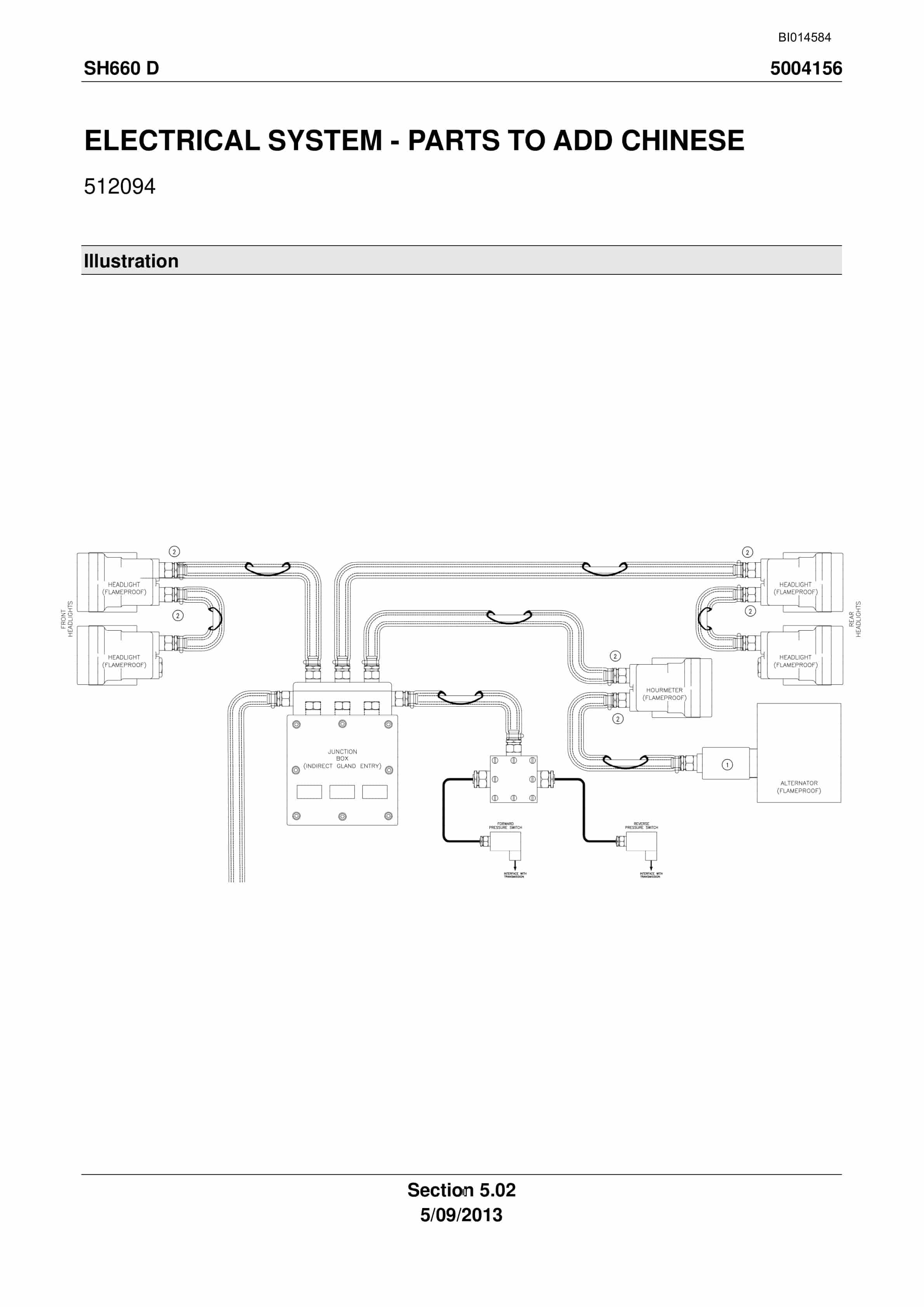 Caterpillar SH660 D Roof Support Carrier Parts Manual BI014584-3