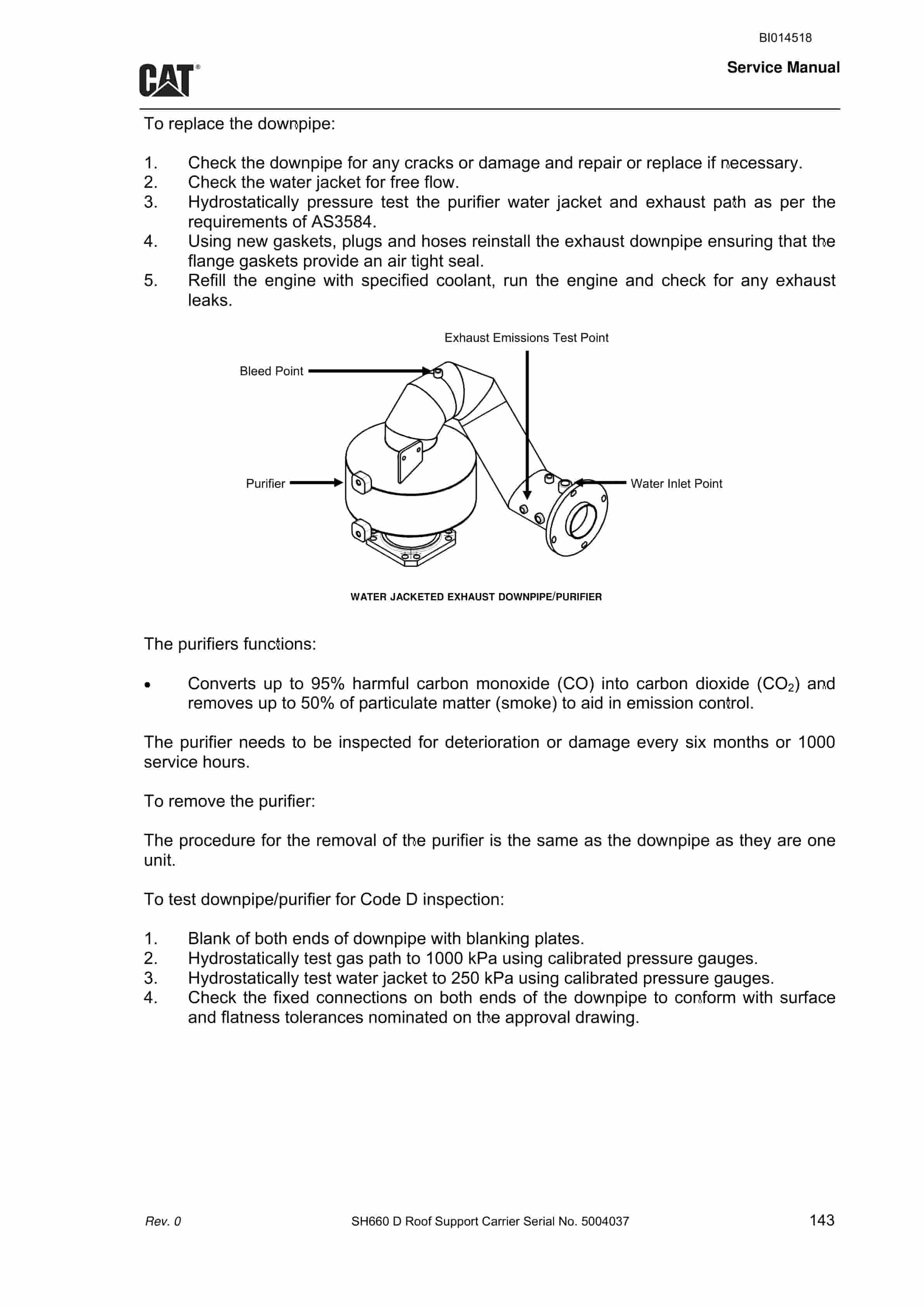 Caterpillar SH660 D Roof Support Carrier Service Manual BI014518 2 Caterpillar SH660 D Roof Support Carrier Service Manual BI014518 - Image 2