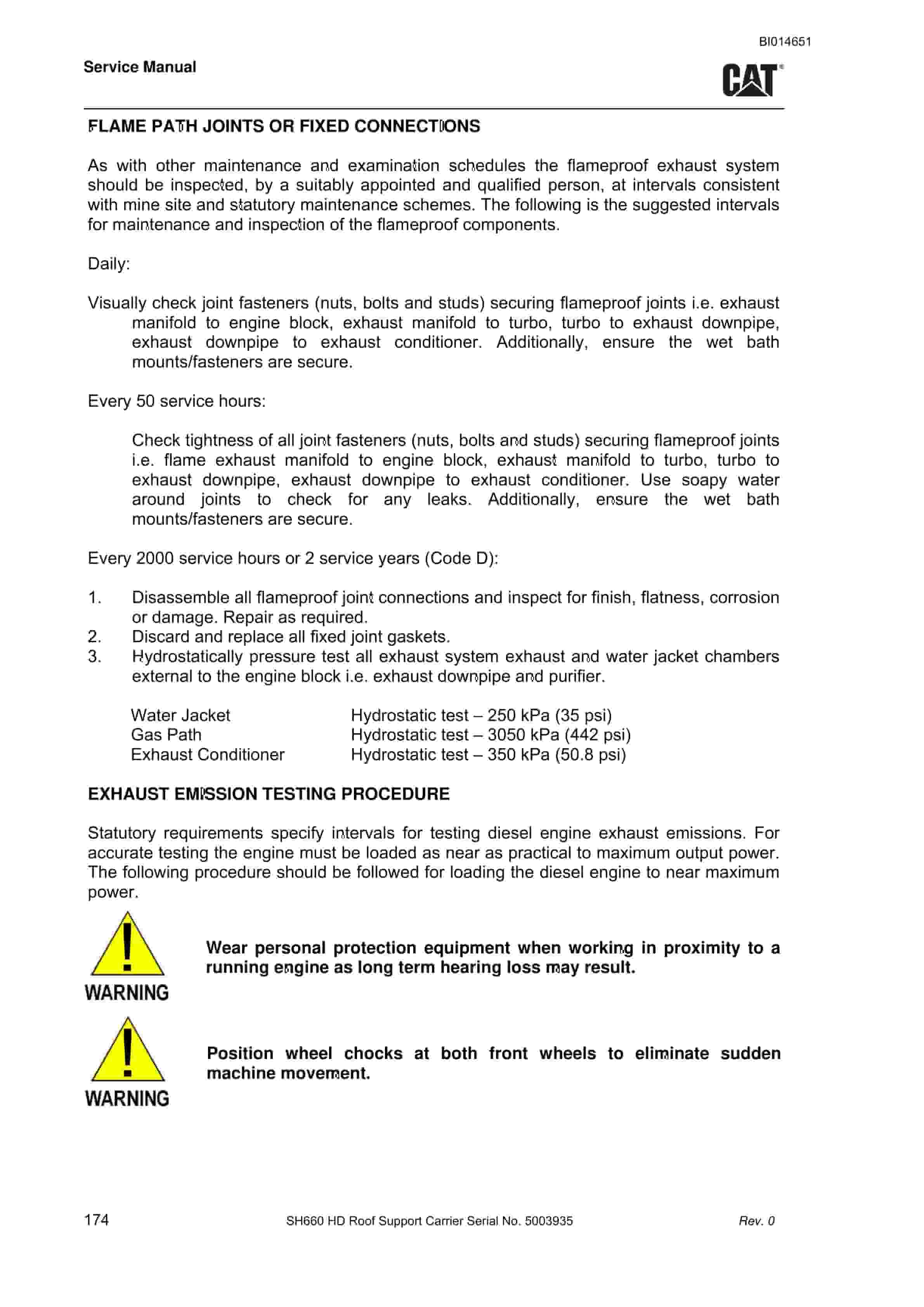 Caterpillar SH660 HD Roof Support Carrier Service Manual BI014651 2 Caterpillar SH660 HD Roof Support Carrier Service Manual BI014651 - Image 2