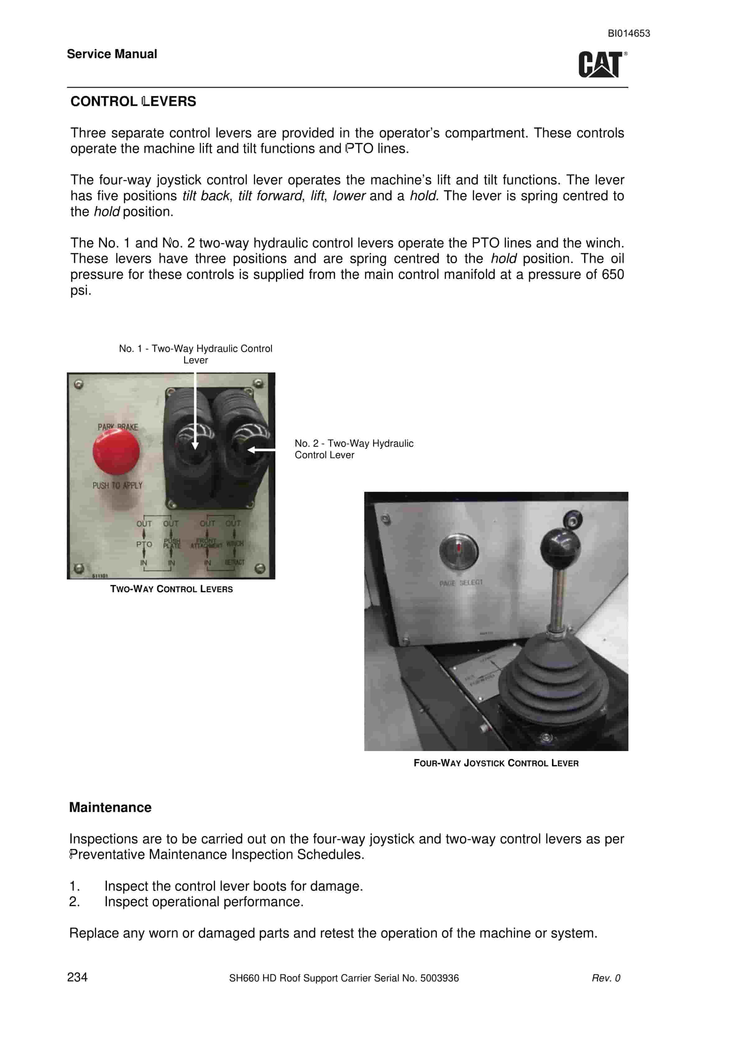 Caterpillar SH660 HD Roof Support Carrier Service Manual BI014653 3 Caterpillar SH660 HD Roof Support Carrier Service Manual BI014653 - Image 3