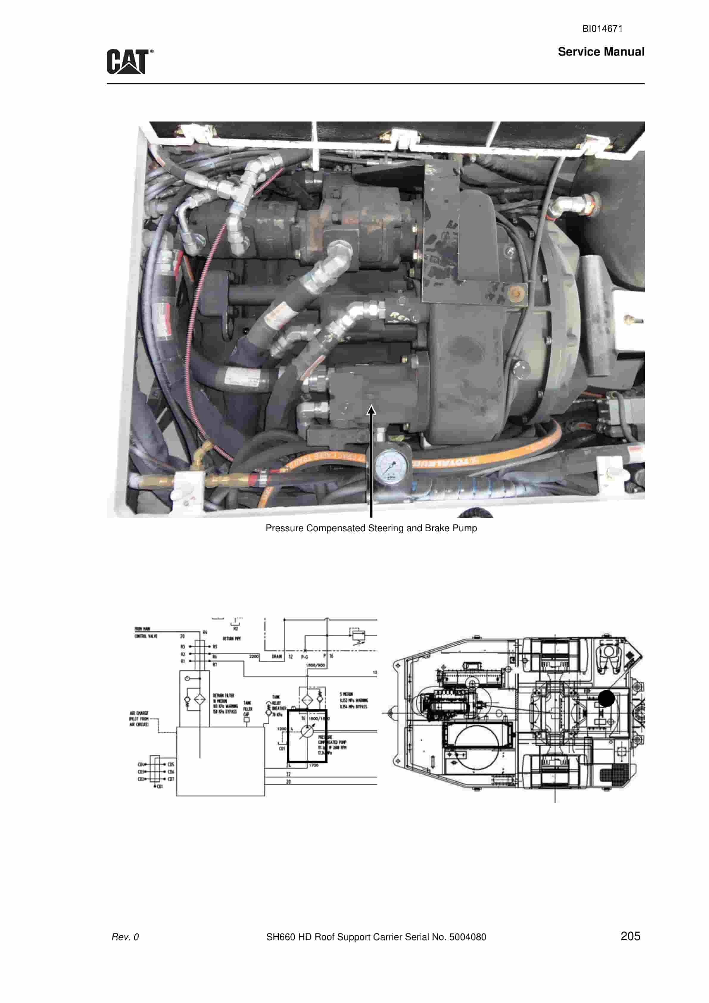 Caterpillar SH660 HD Roof Support Carrier Service Manual BI014671-3