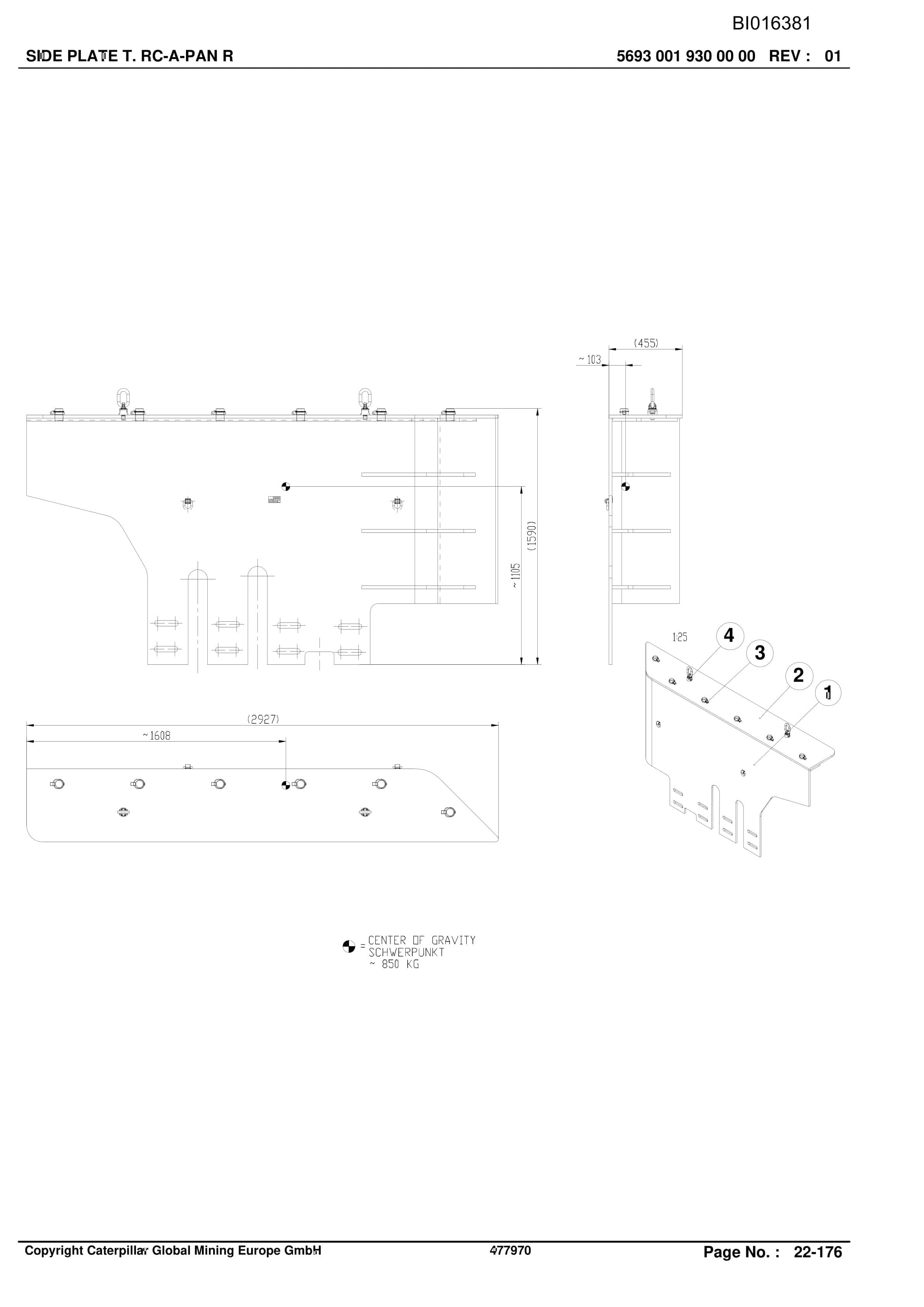 Caterpillar Shearer System Spare Parts Lists BI016381-4