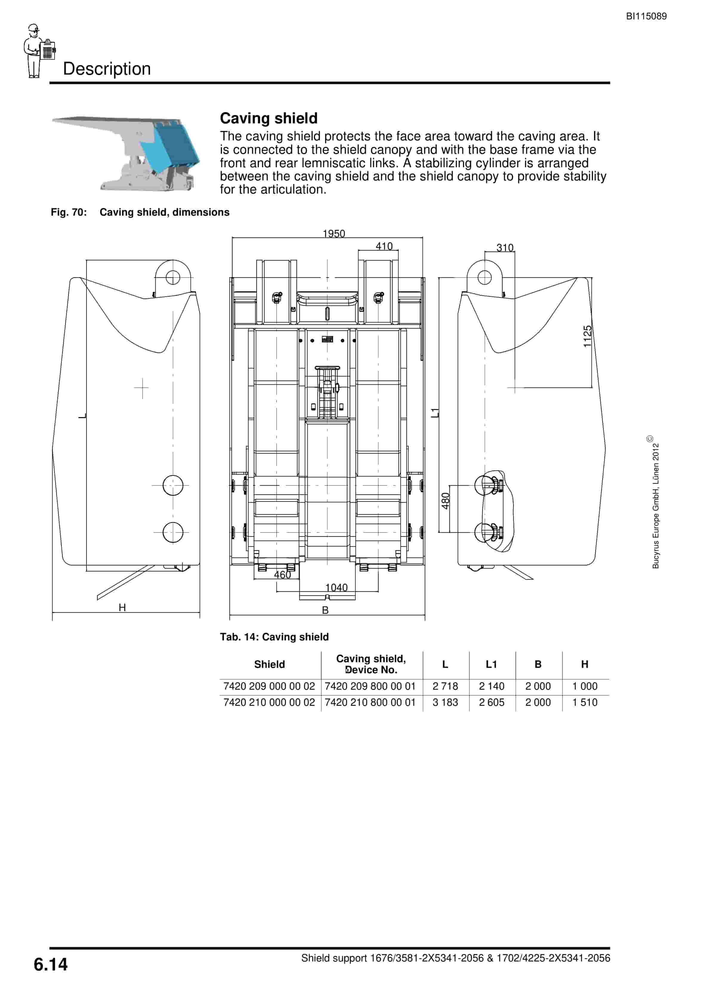 Caterpillar Shield Support Operating Manual BI115089-5
