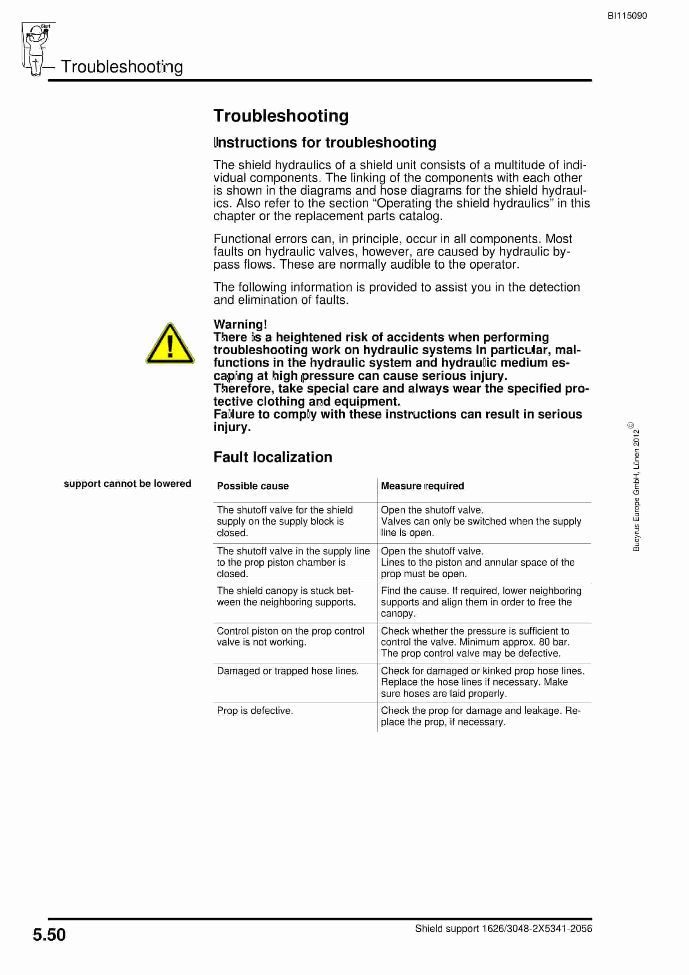 Caterpillar Shield Support Operating Manual BI115090-3