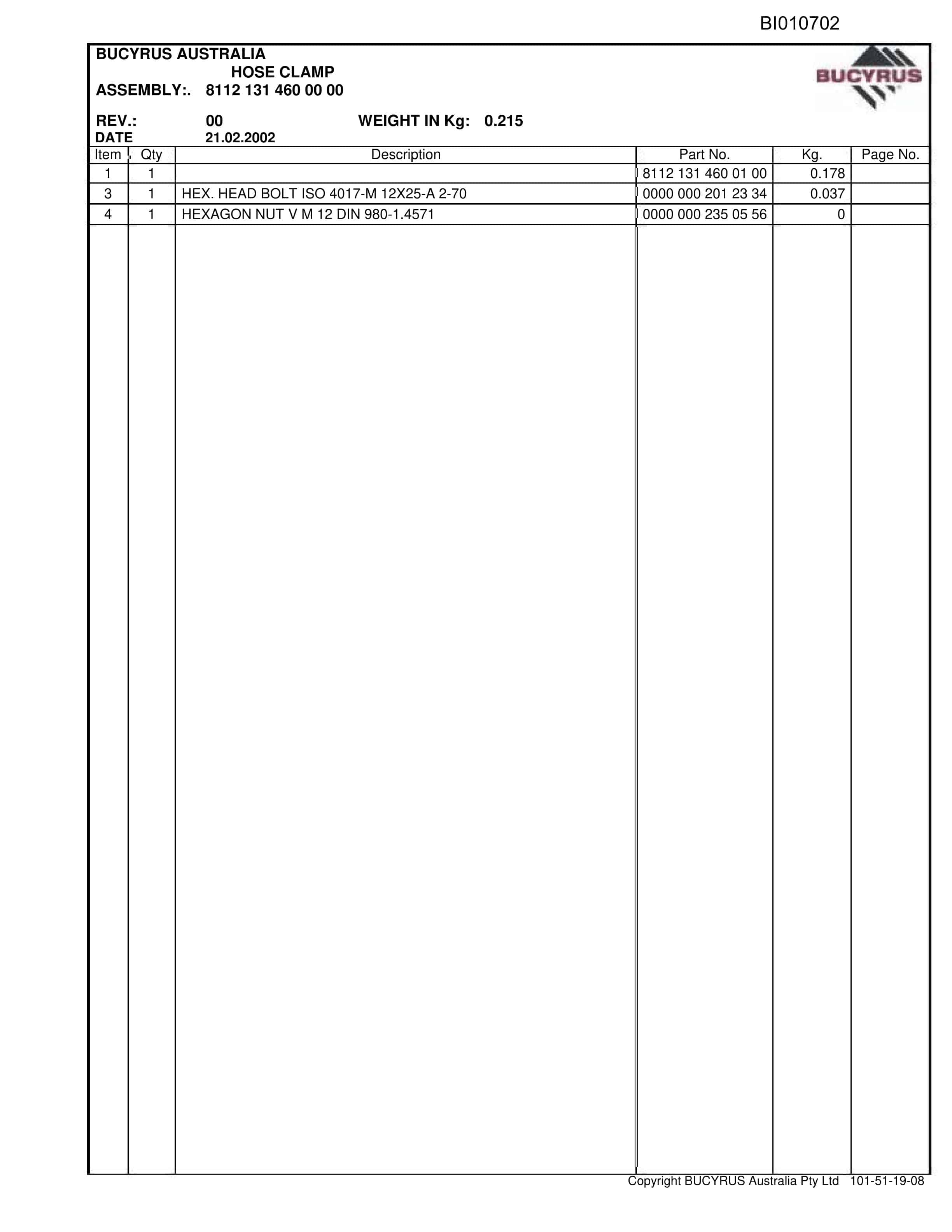 Caterpillar Shields Integra Coal Parts Manual BI010702-2