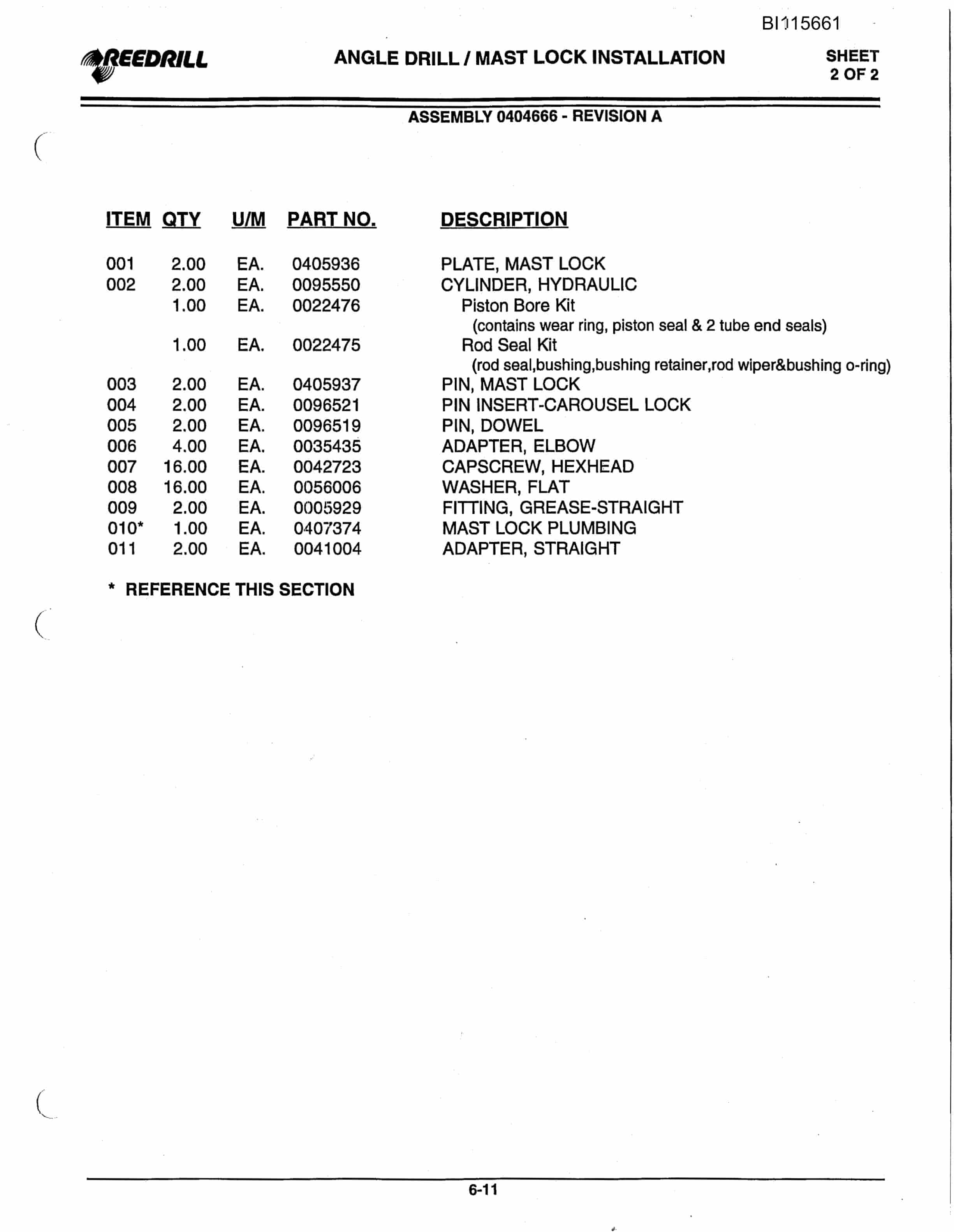 Caterpillar SK35i Infinity Blasthole Drill Parts Manual BI115661-3