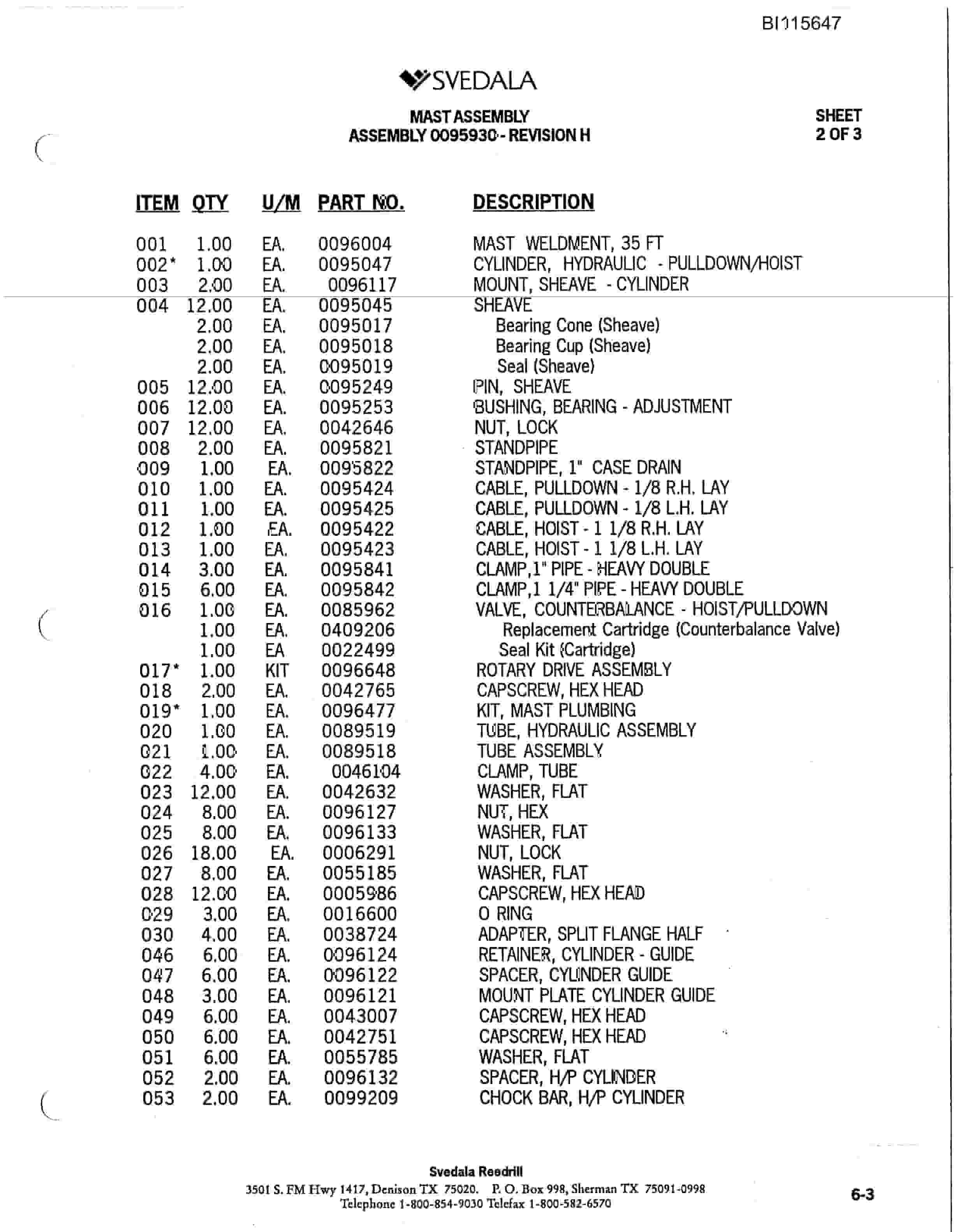 Caterpillar SKS Infinity Blasthole Drill Parts Manual BI115647-3
