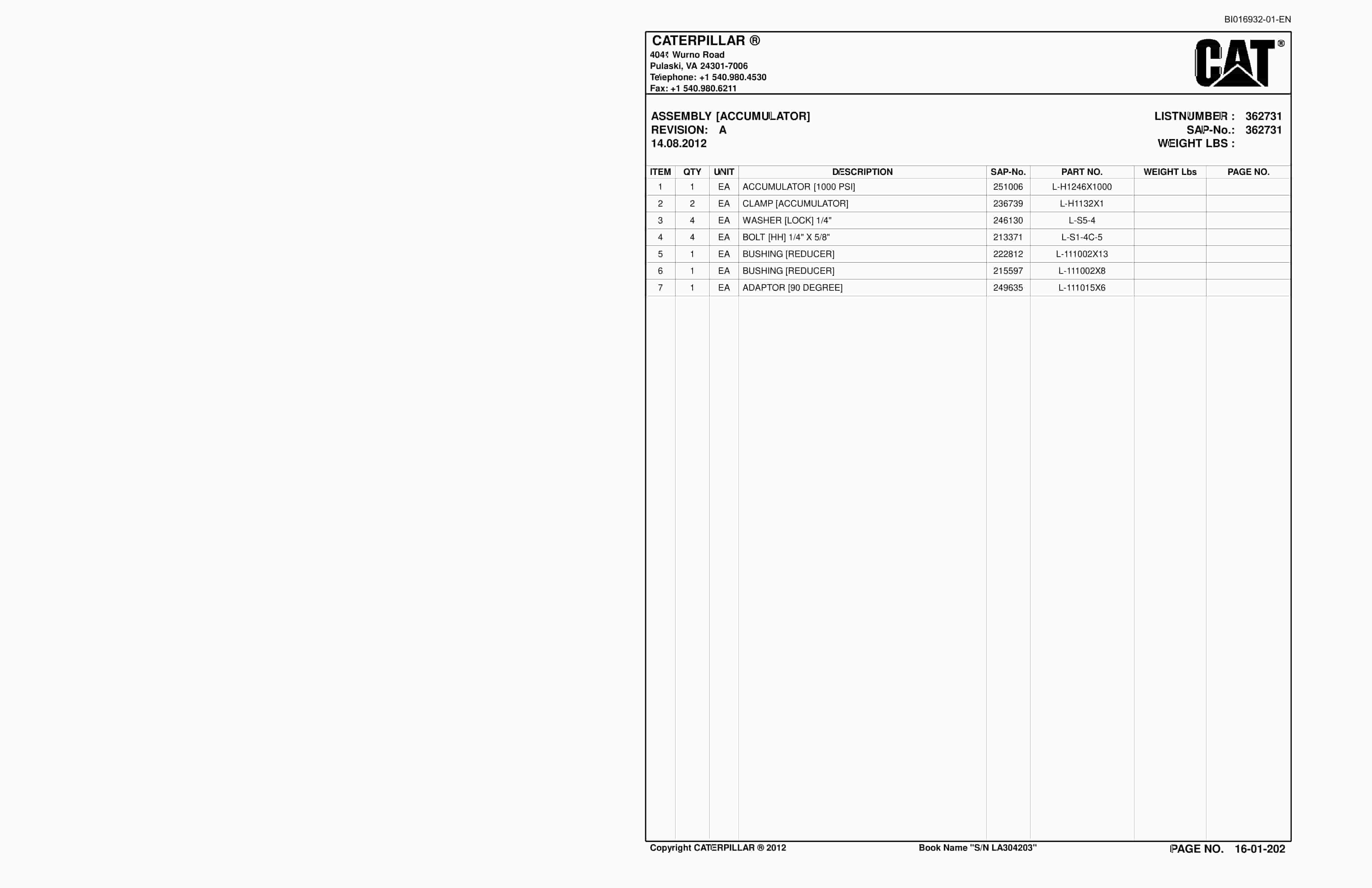 Caterpillar SU488 DN Scoop Parts And Service Manual BI016932-01-EN 3 Caterpillar SU488 DN Scoop Parts And Service Manual BI016932-01-EN - Image 3