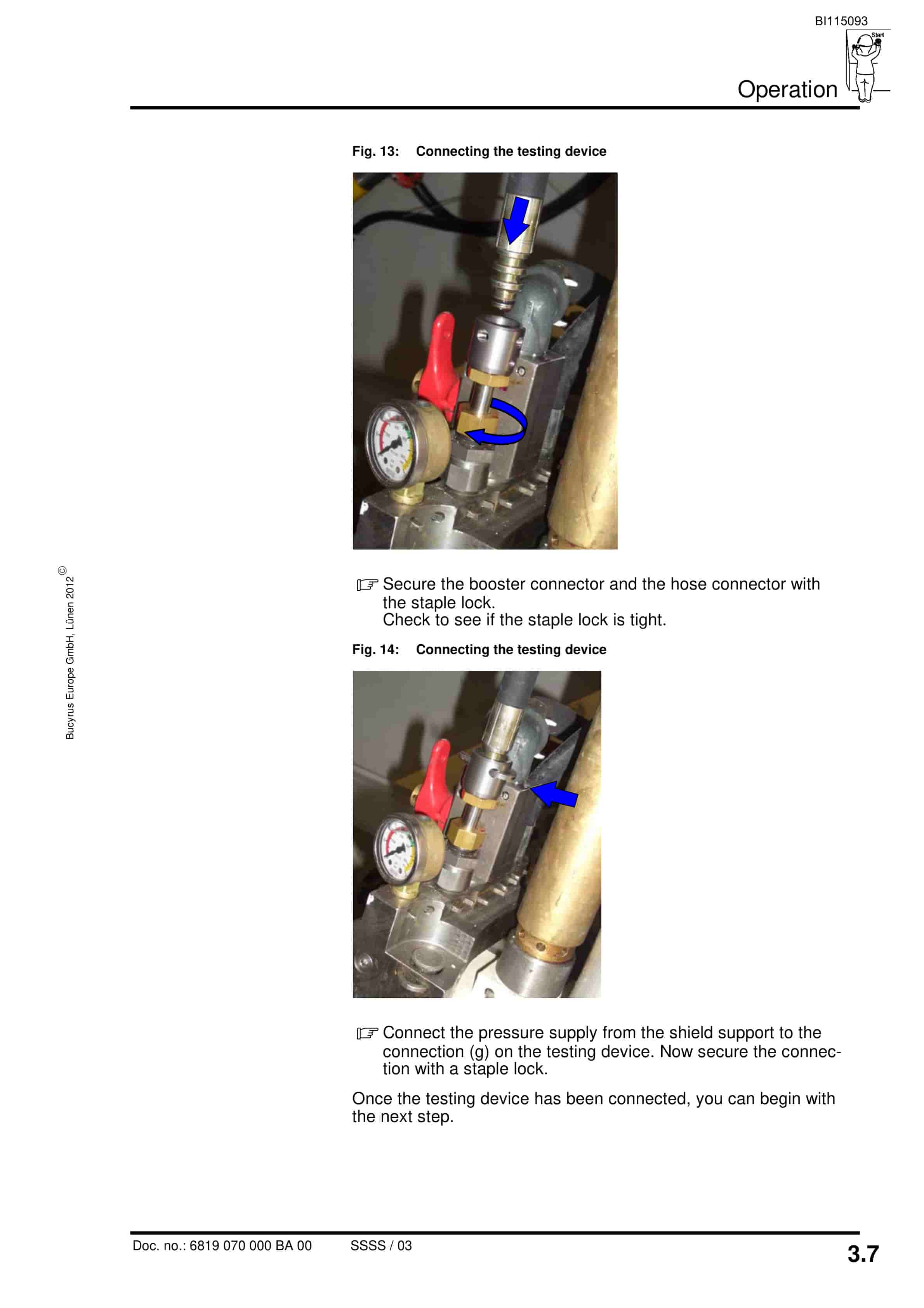 Caterpillar Testing Device for Hydraulic Props and Vents Operating Manual BI115093-5