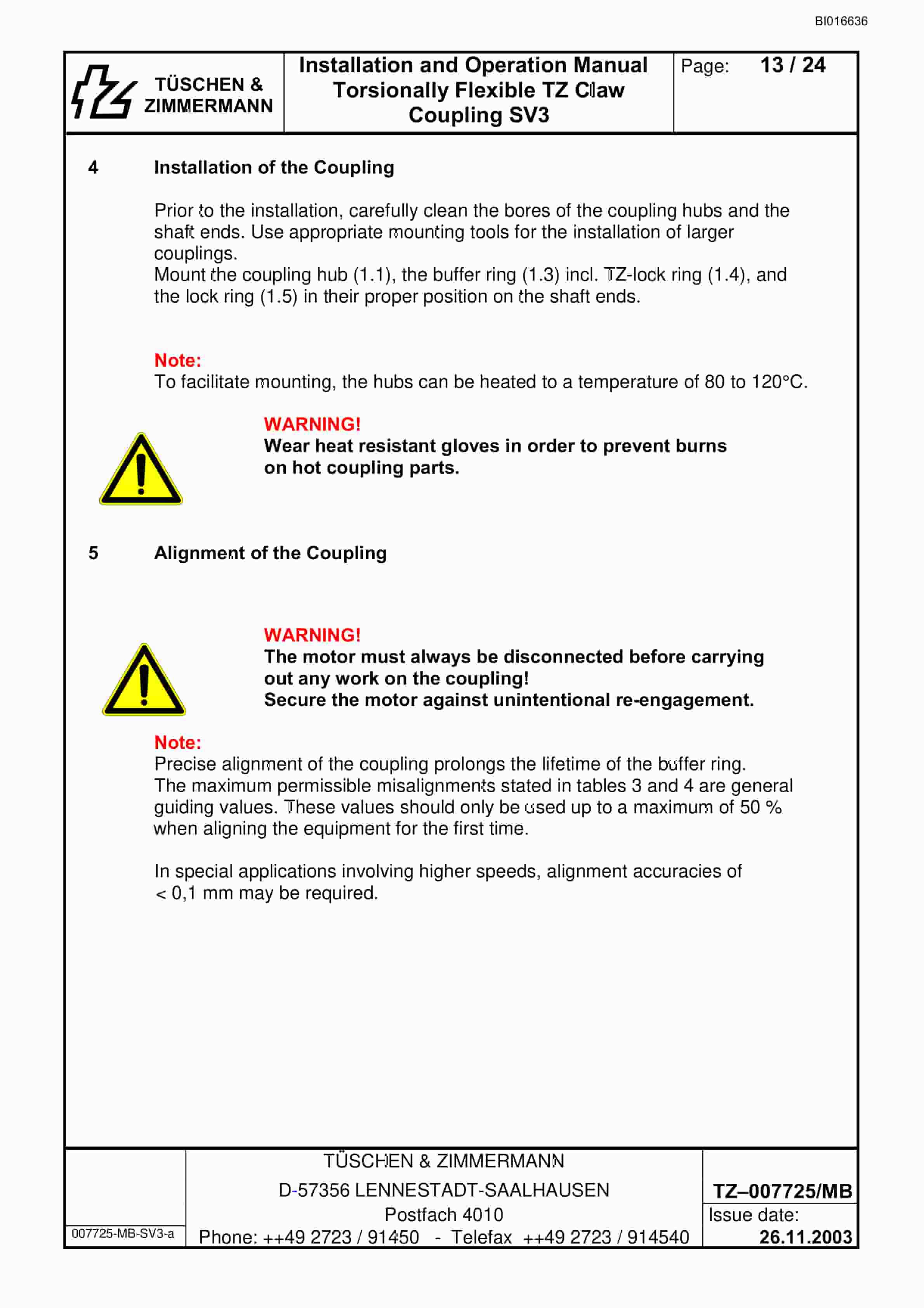 Caterpillar Torsionally Flexible Operation And Maintenance Manual BI016636-2
