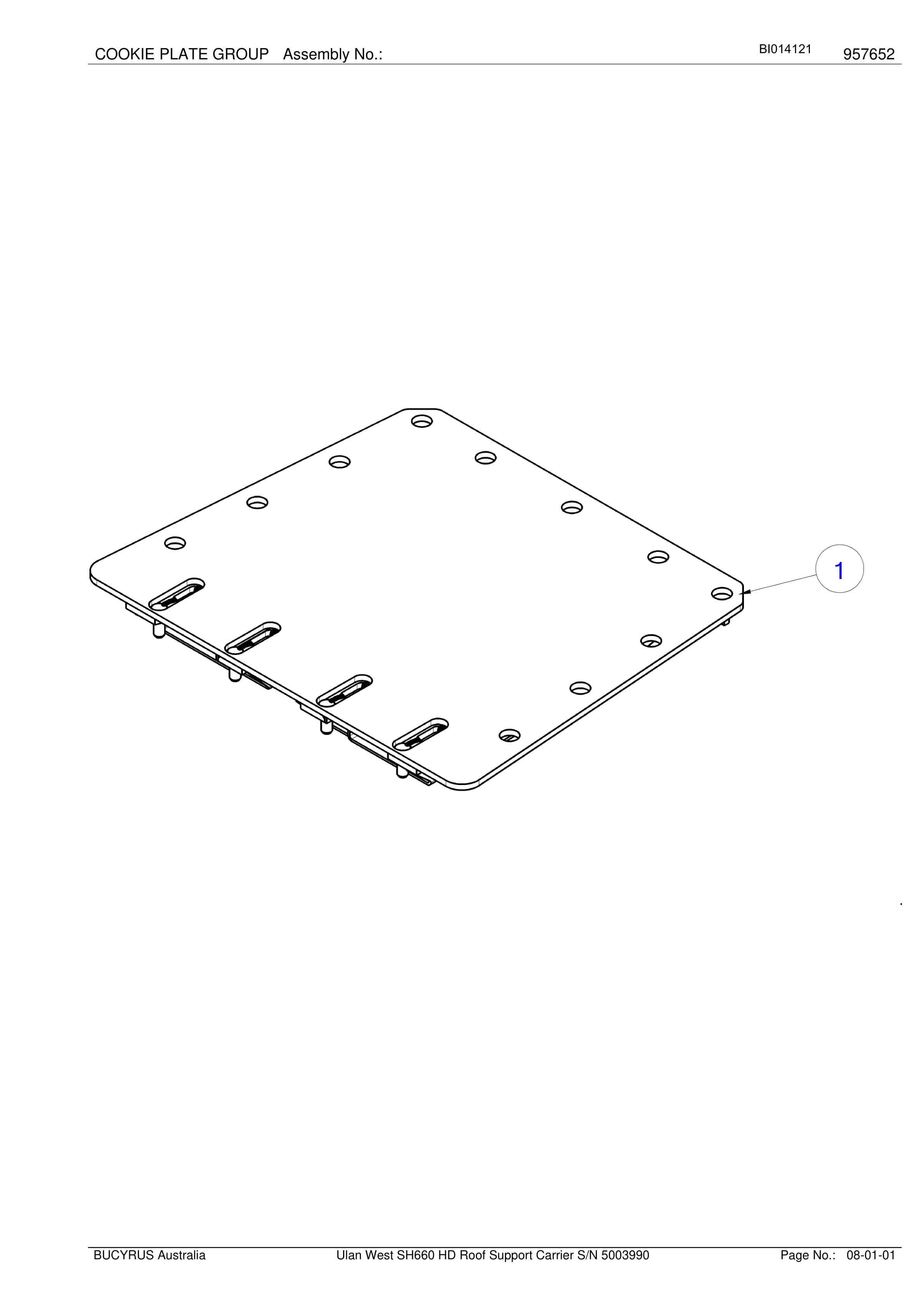 Caterpillar Ulan West SH660 HD Roof Support Carrier Parts Manual BI014121-5