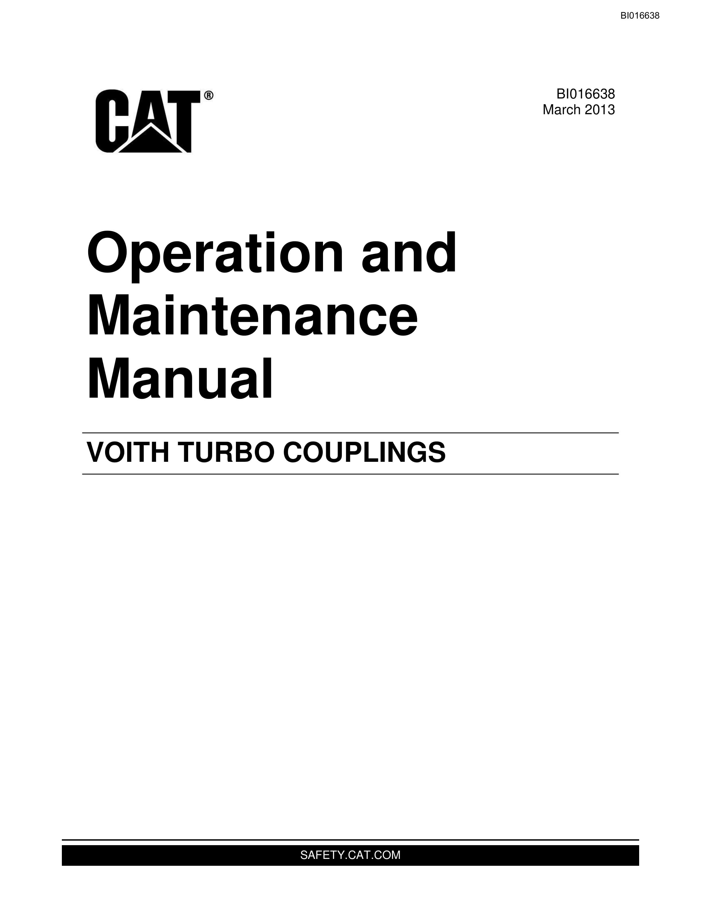 Caterpillar Voith Turbo Couplings Operation And Maintenance Manual BI016638