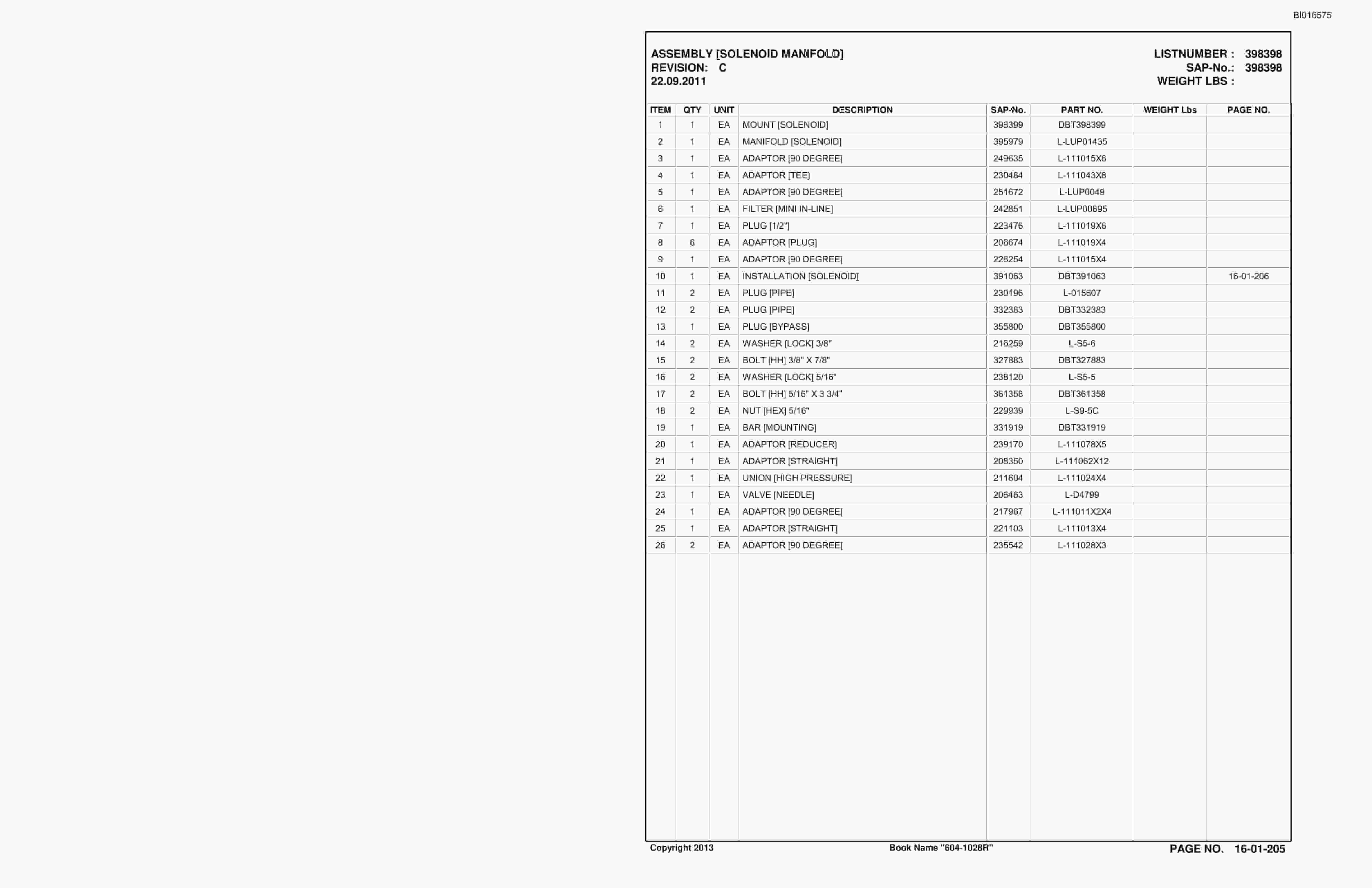 Caterpillar VT604 Shield Hauler Parts Manual BI016575-3