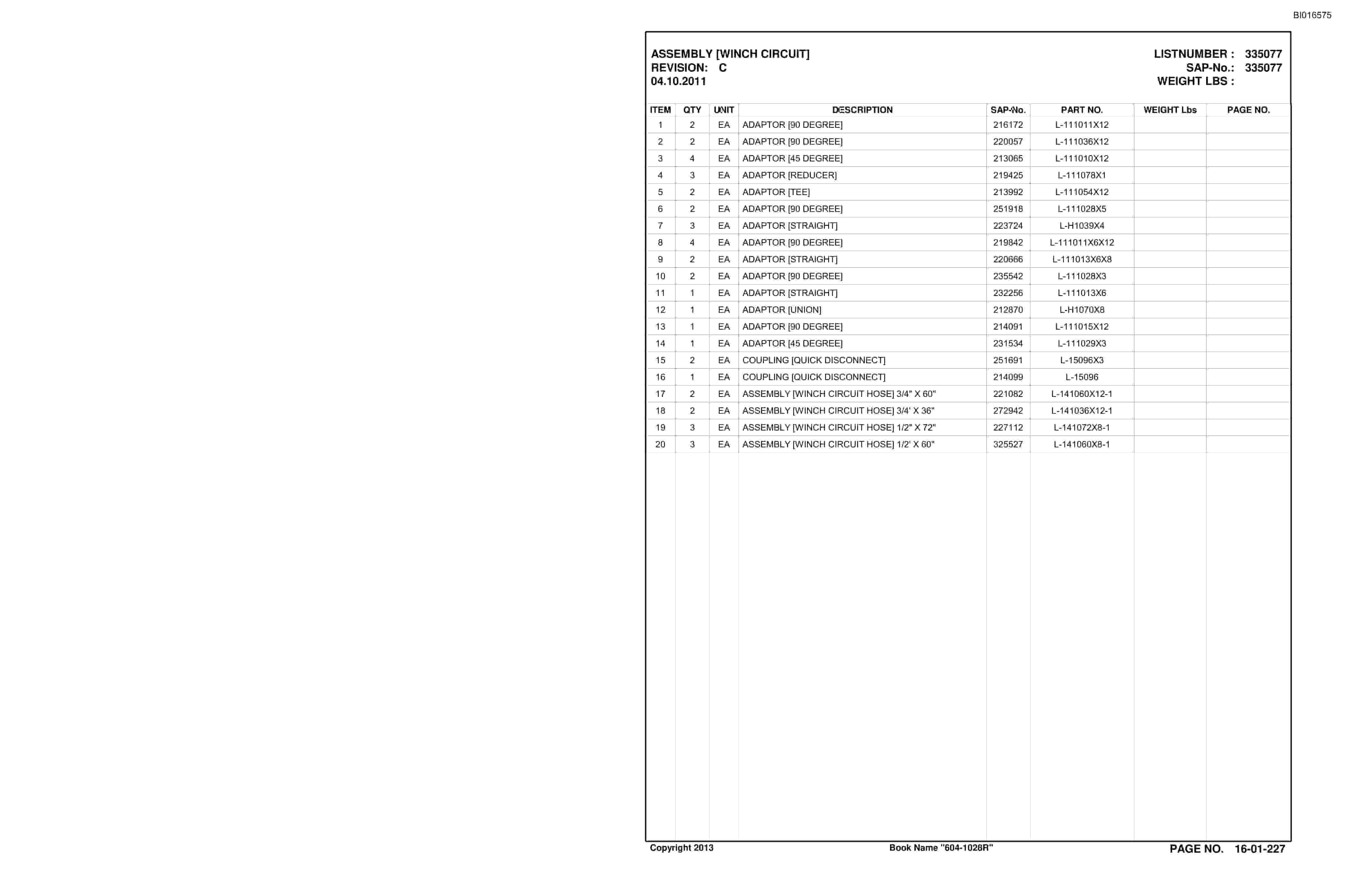 Caterpillar VT604 Shield Hauler Parts Manual BI016575-5