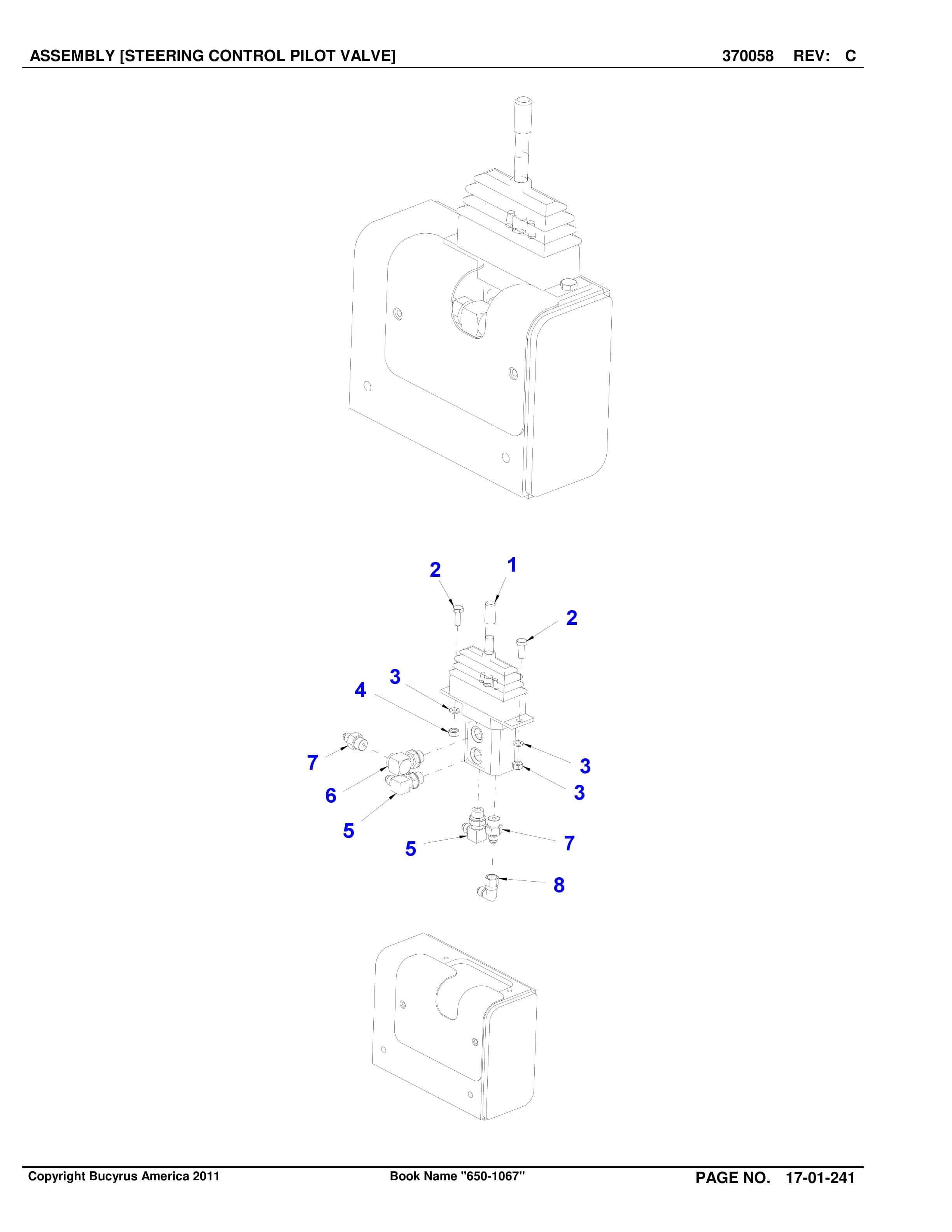 Caterpillar VT650 Roof Support Carrier Parts Manual BI016893-3