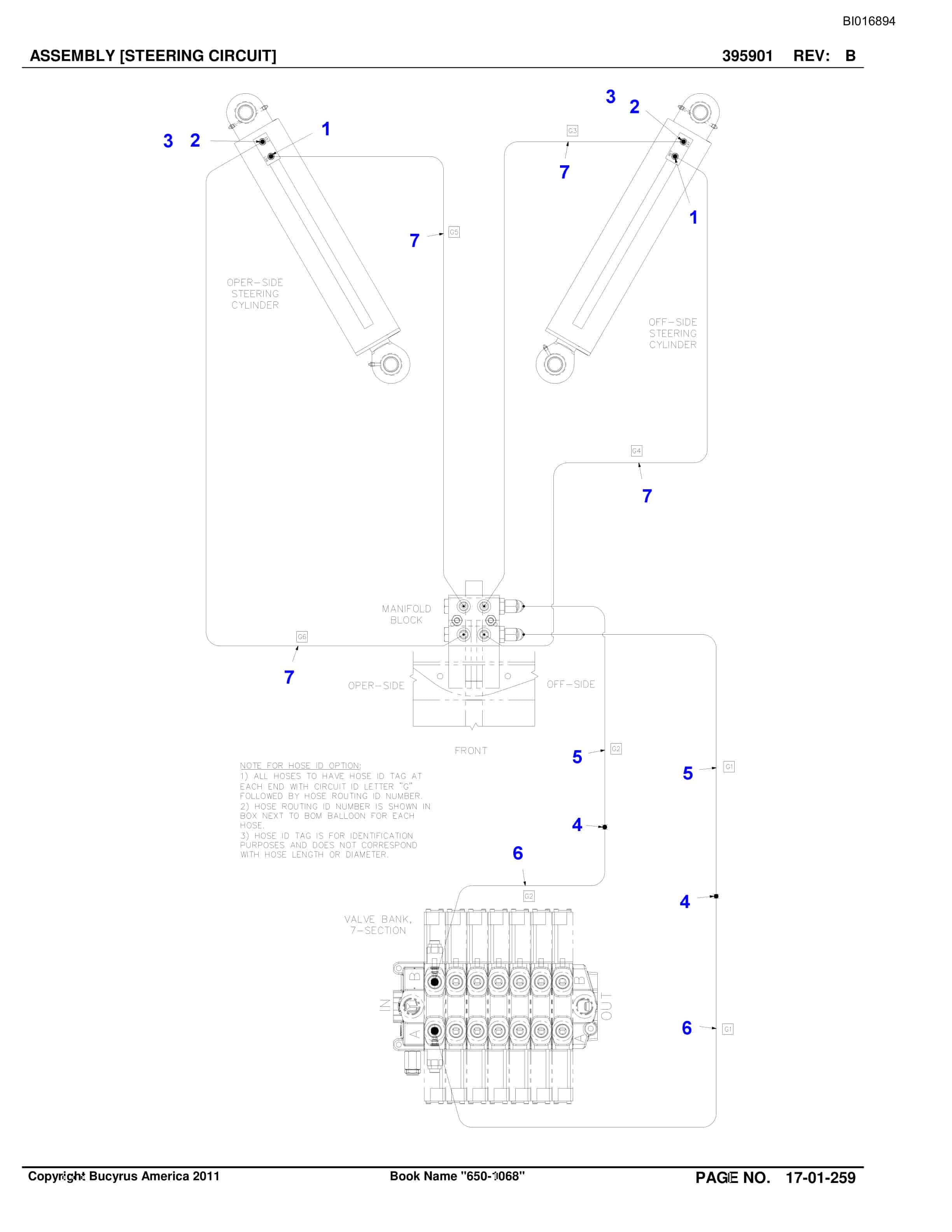 Caterpillar VT650 Roof Support Carrier Parts Manual BI016894-4