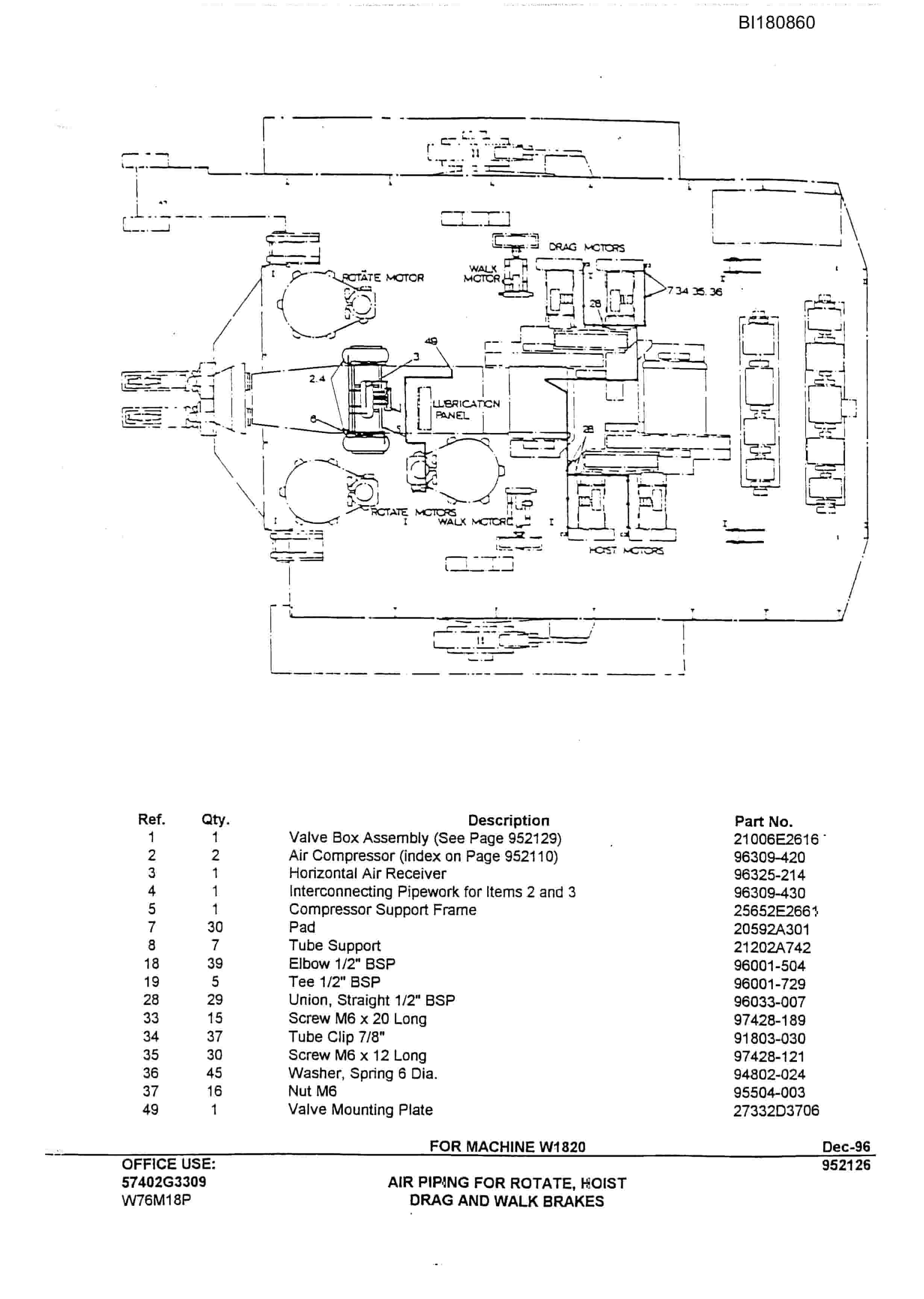 Caterpillar W2000 Walking Dragline Parts Manual BI180860-4
