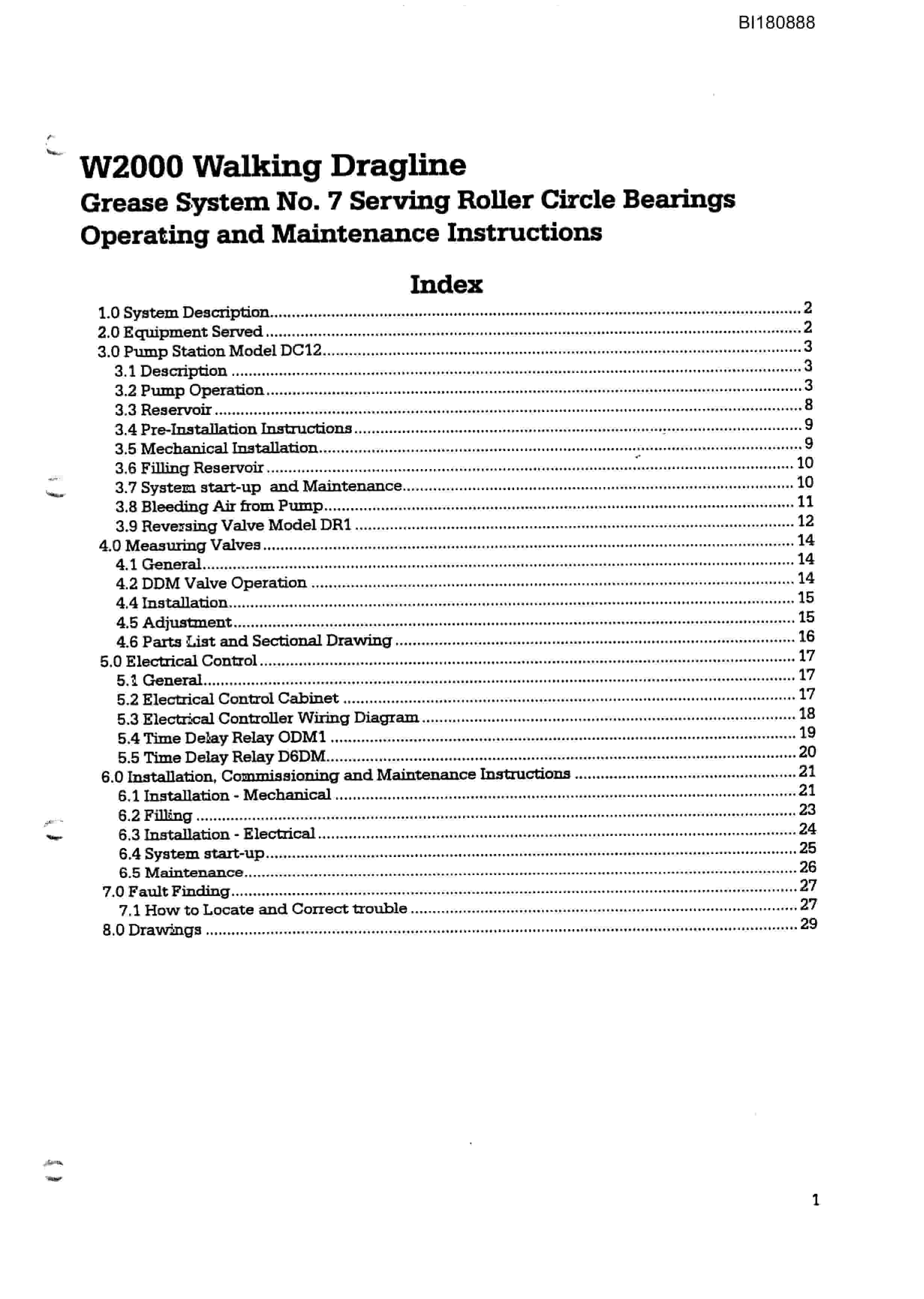 Caterpillar W2000 Walking Dragline Technical Manual BI180888-4