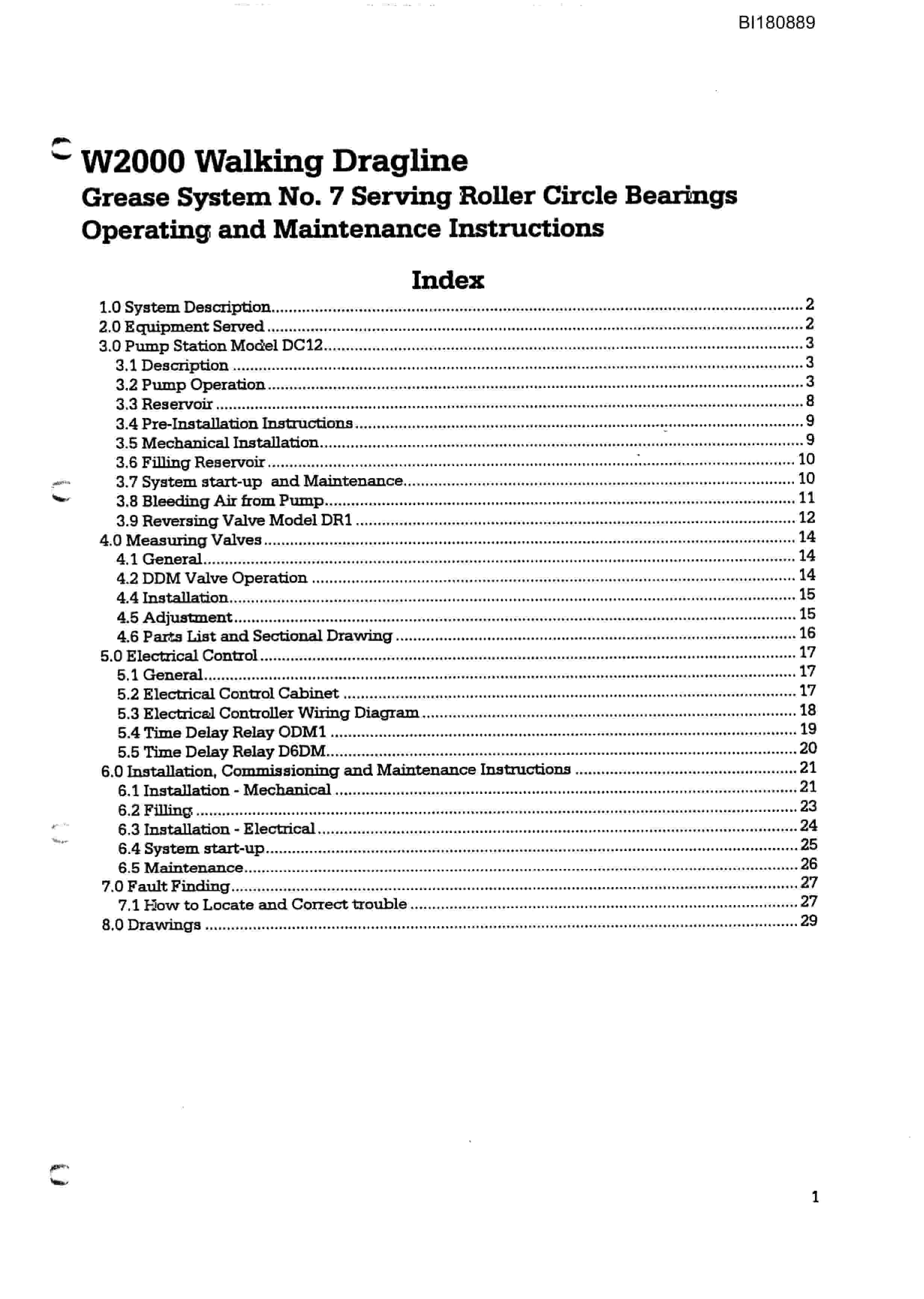 Caterpillar W2000 Walking Dragline Technical Manual BI180889-4