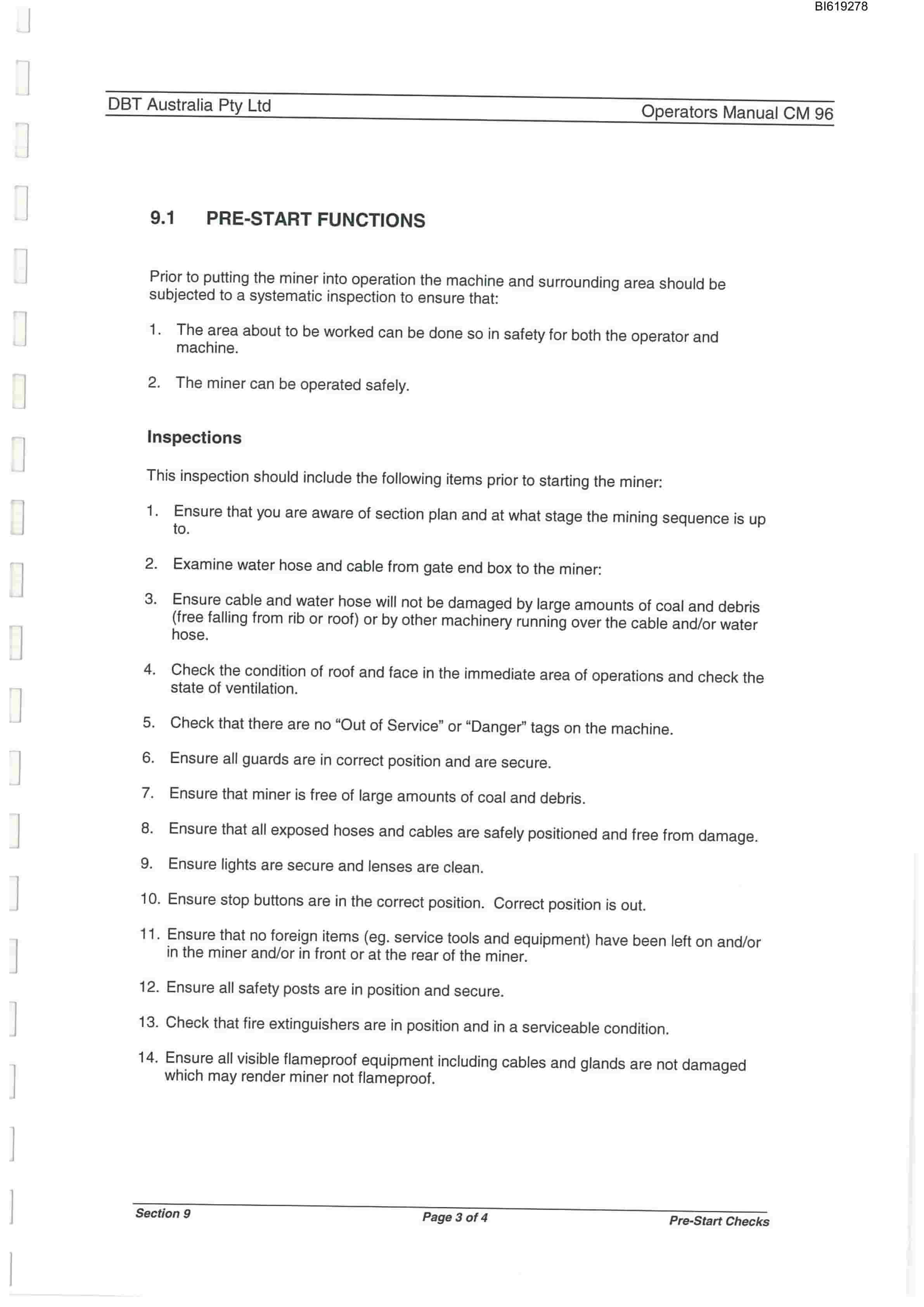 Bucyrus 1038 Continuous Miner Technical Manual BI619278-5