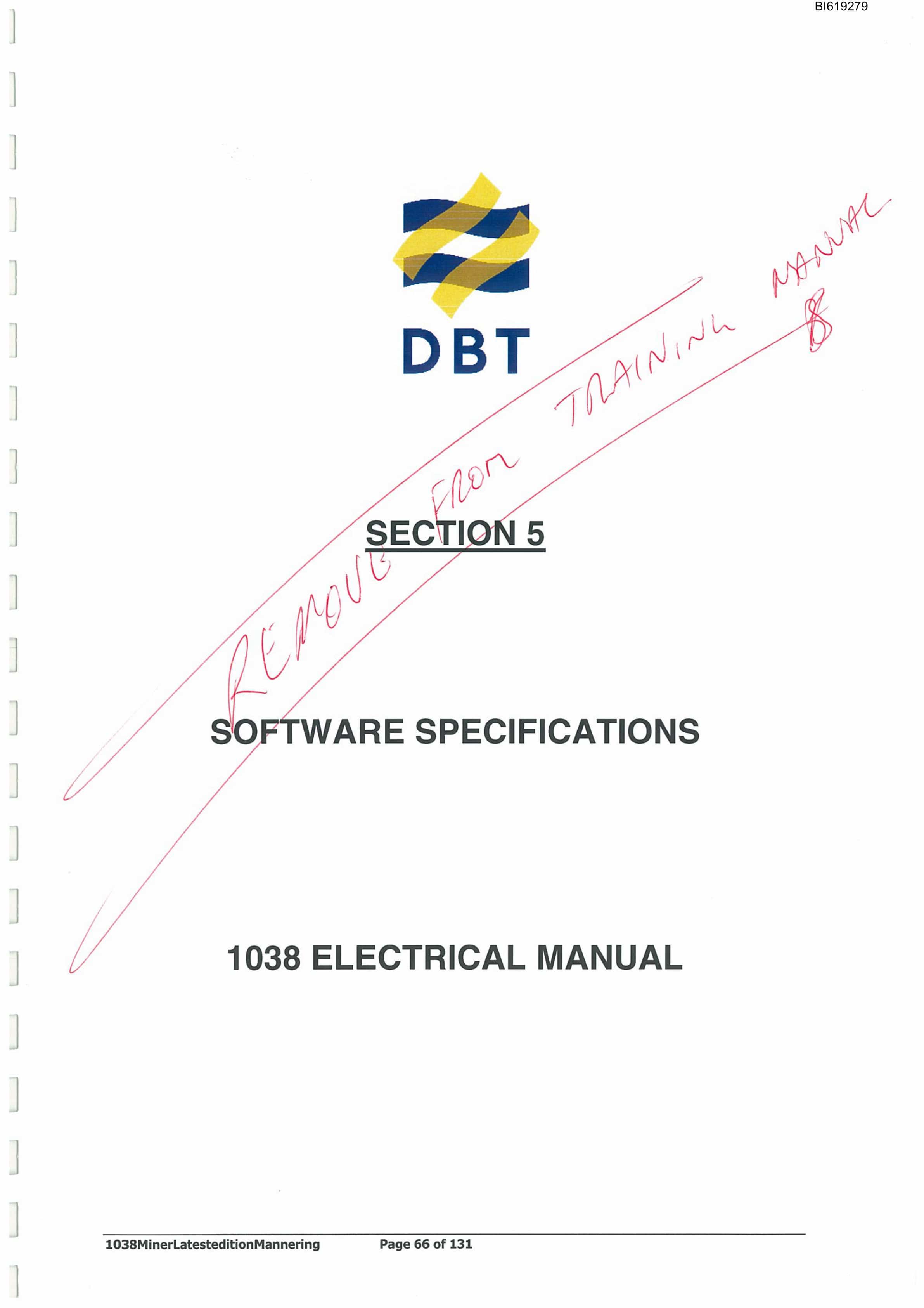 Bucyrus 1038 Miner Technical Manual BI619279-2