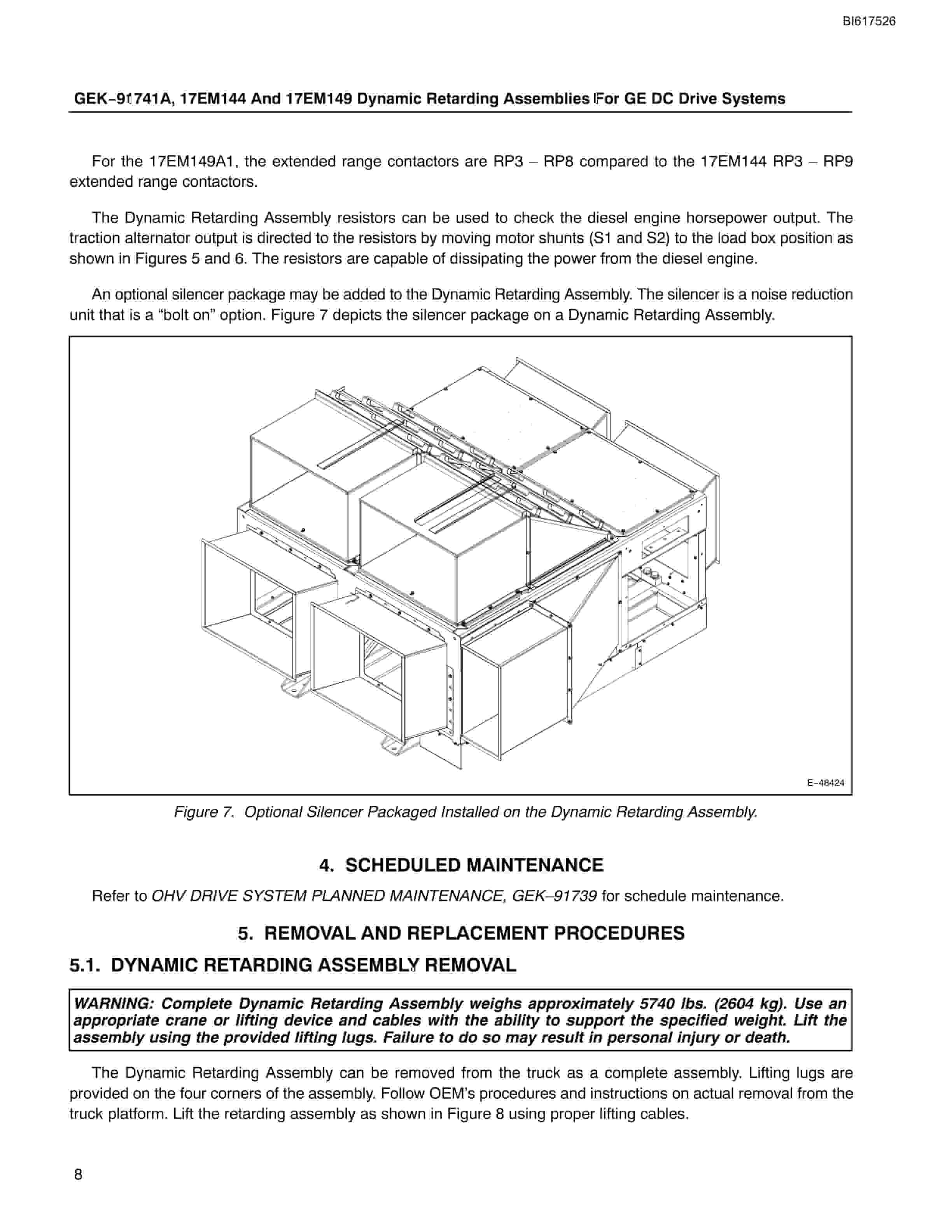 Bucyrus 17EM144, 17EM149 Dynamic Retarding Assemblies Technical Manual BI617526-3